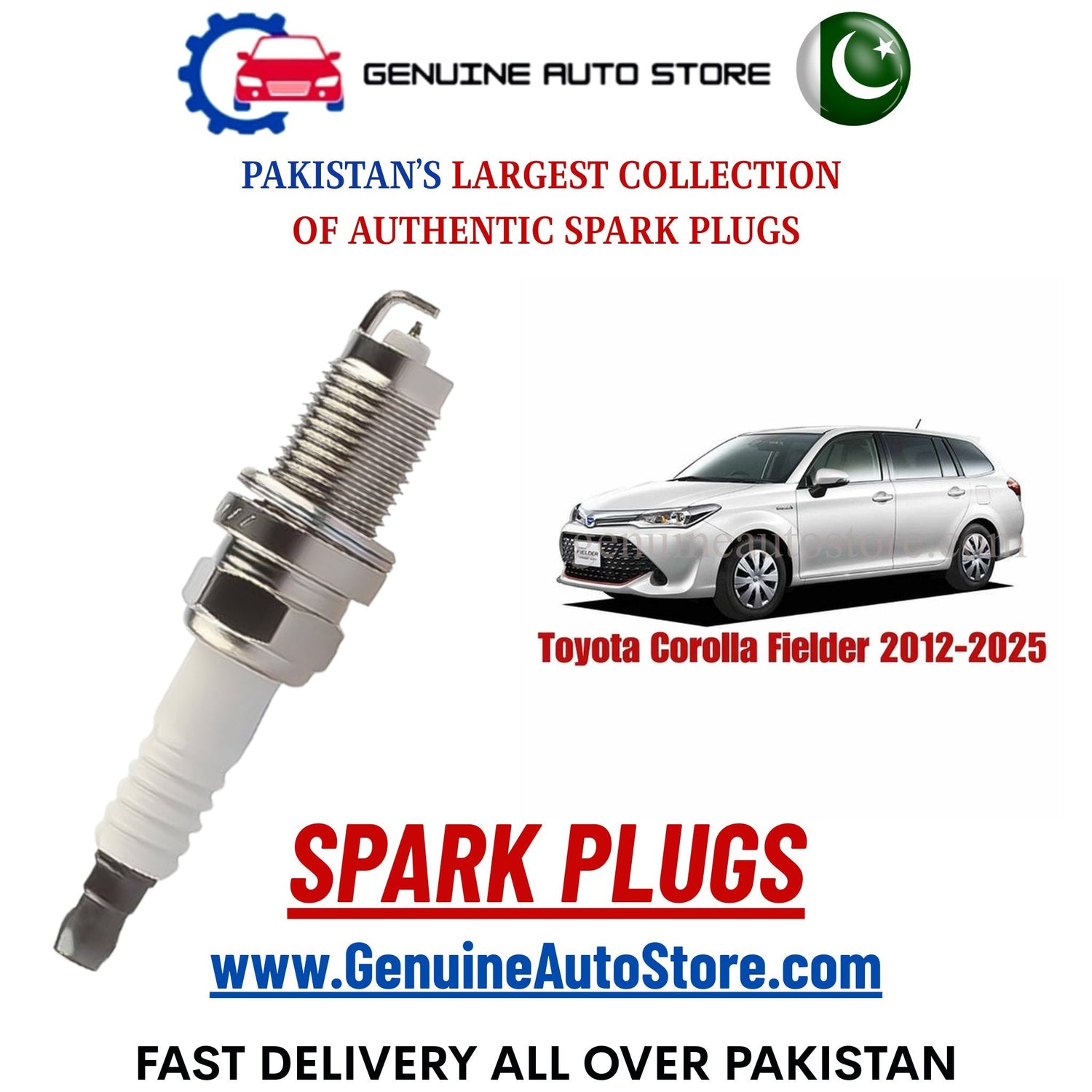 Original Iridium Toyota Corolla Fielder 2012-2025 spark plugs in Pakistan