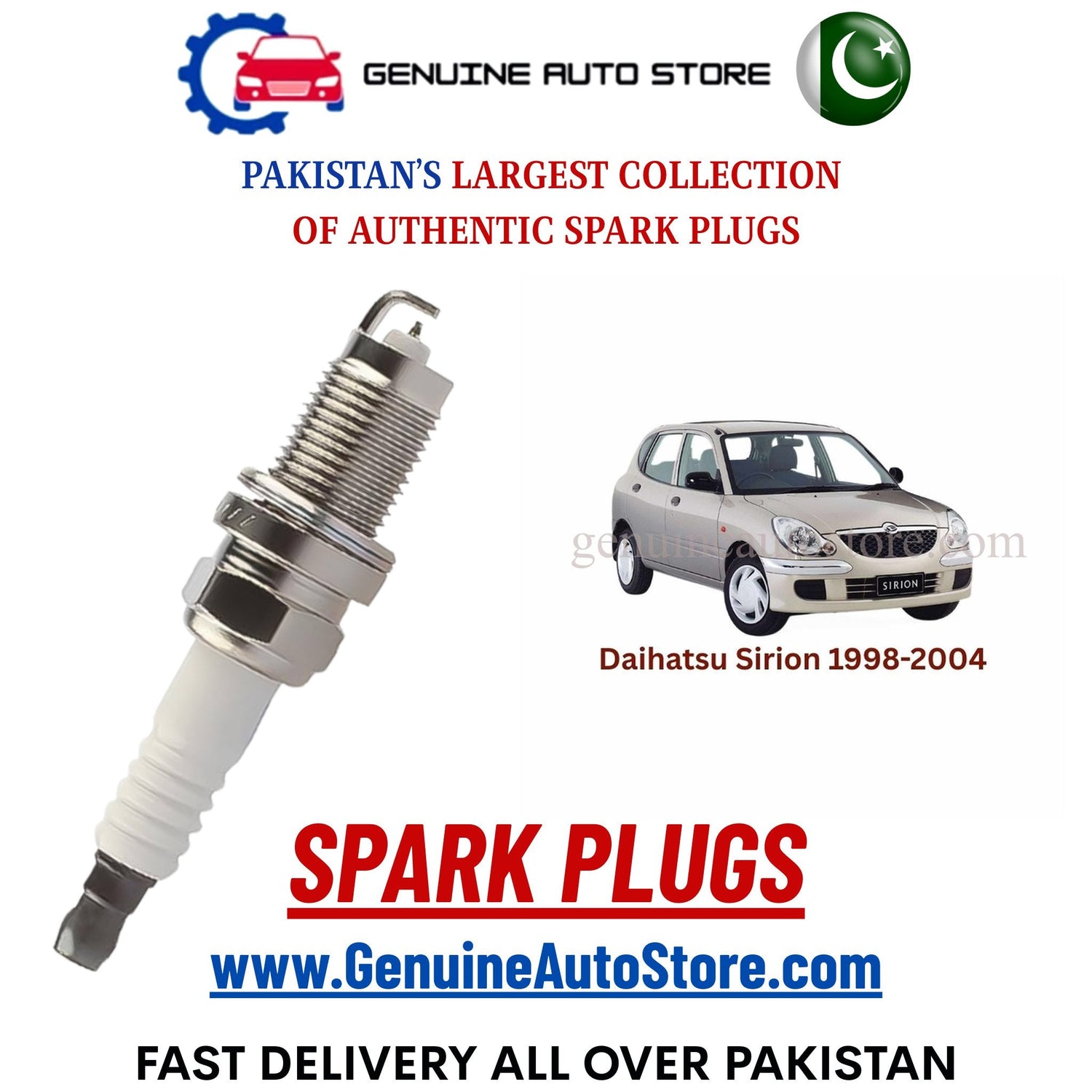 Original Iridium Daihatsu Sirion 1998-2004 spark plugs in Pakistan