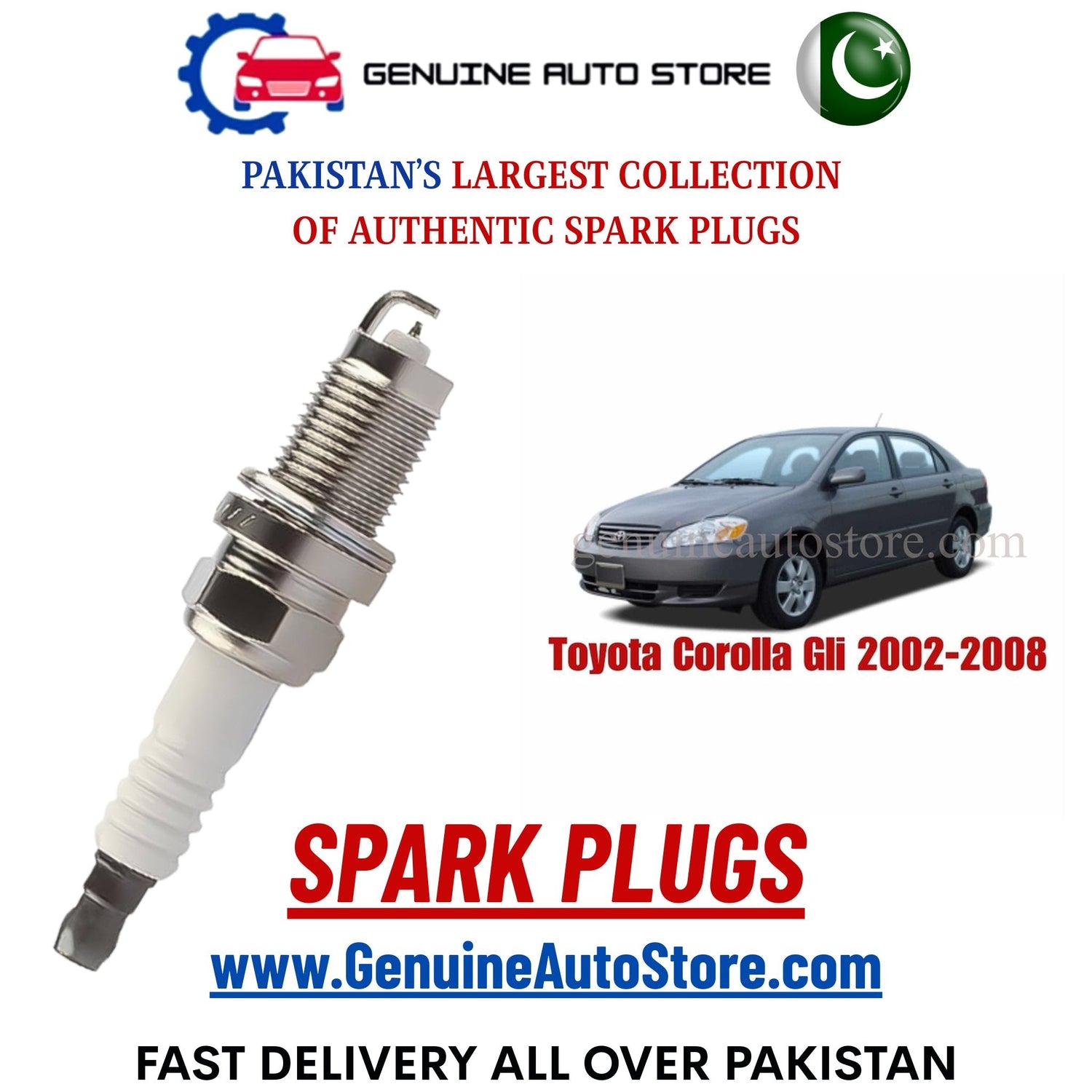 Original Iridium Toyota Corolla Gli 2002-2008 spark plugs in Pakistan