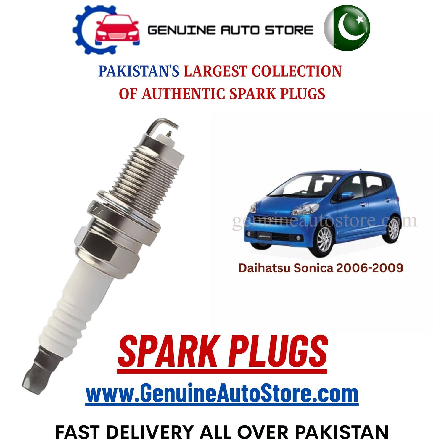 Original Iridium Daihatsu Sonica 2006-2009 spark plugs in Pakistan