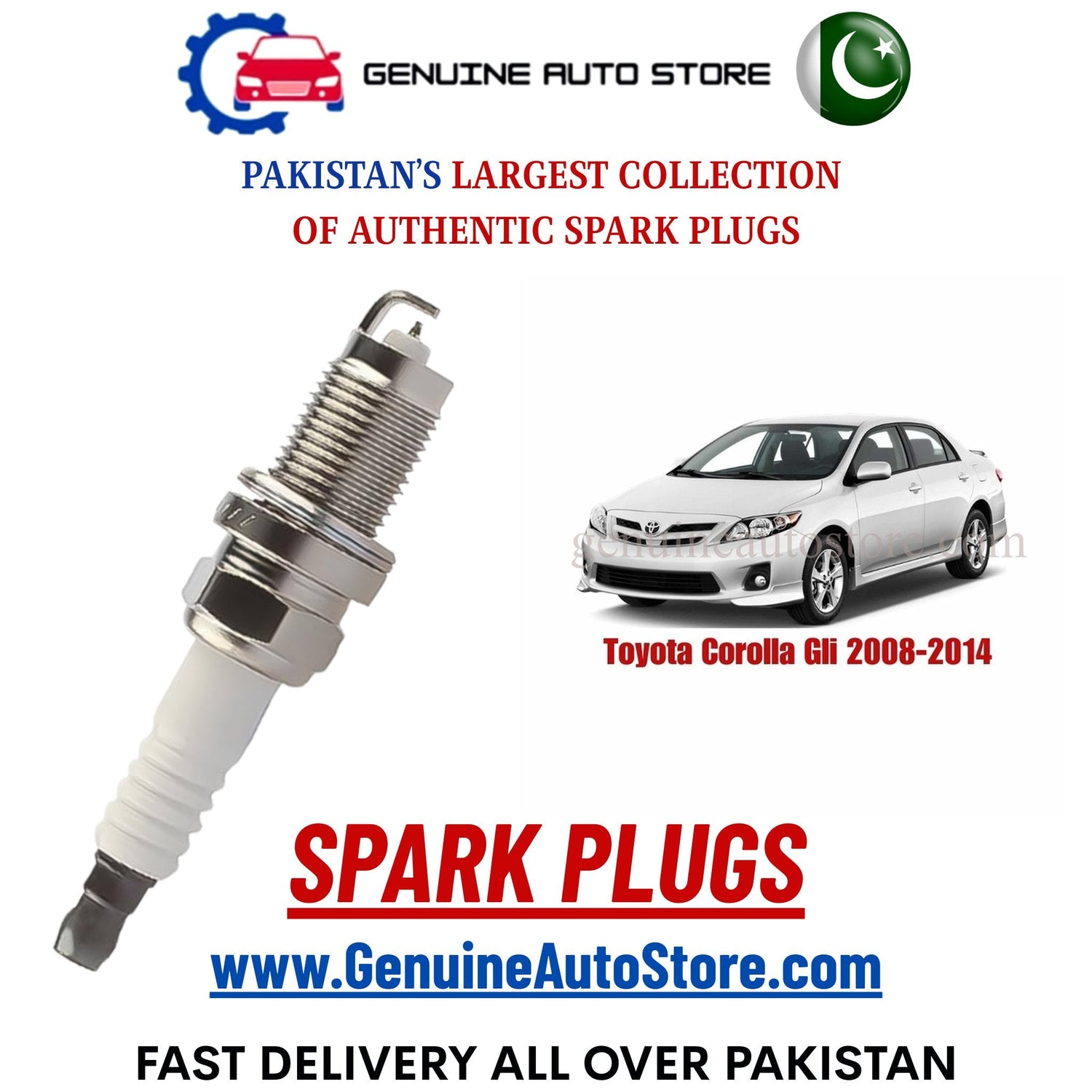 Original Iridium Toyota Corolla Gli 2008-2014 spark plugs in Pakistan