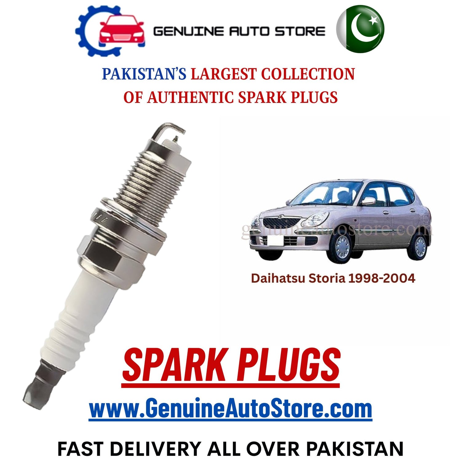 Original Iridium Daihatsu Storia 1998-2004 spark plugs in Pakistan