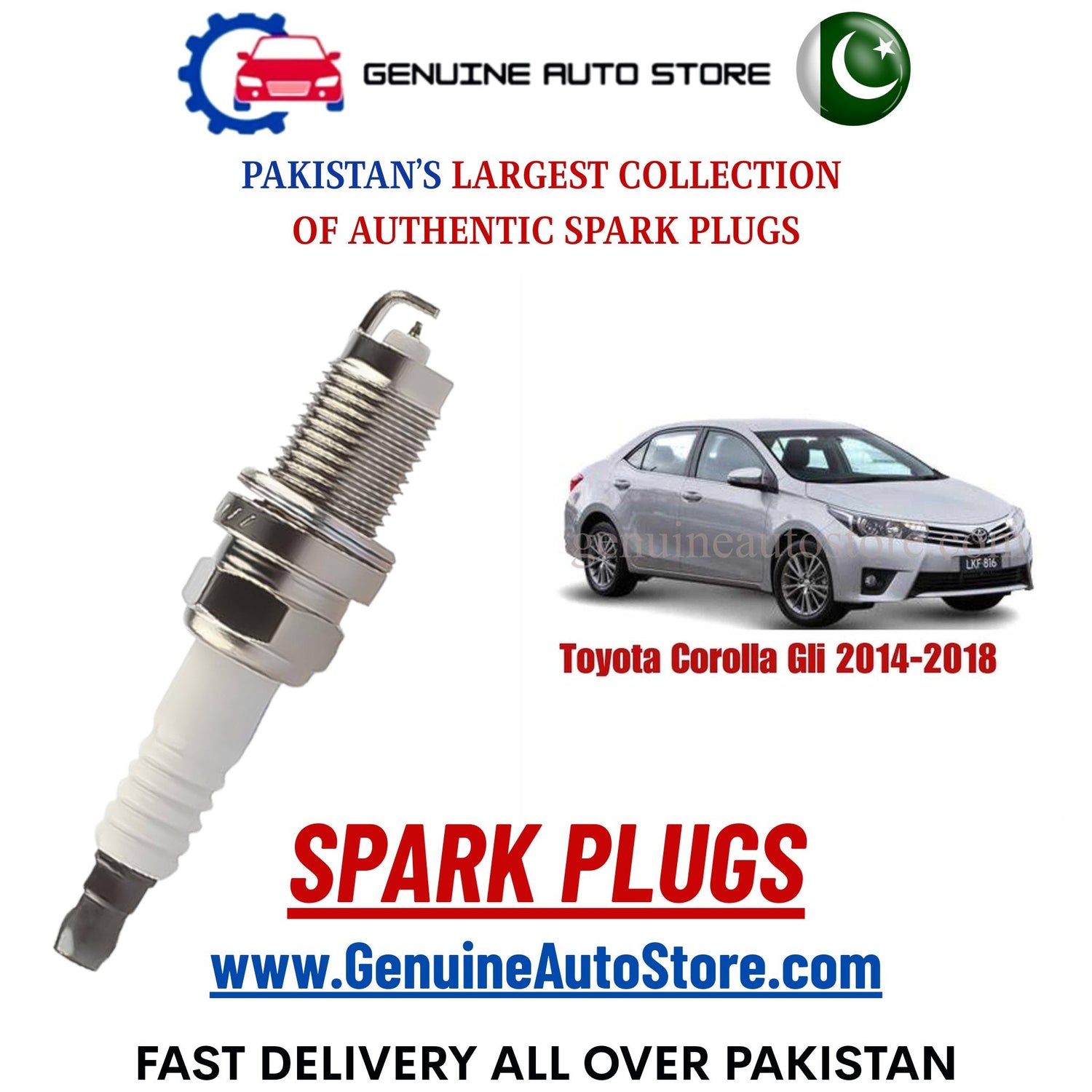 Original Iridium Toyota Corolla Gli 2014-2018 spark plugs in Pakistan