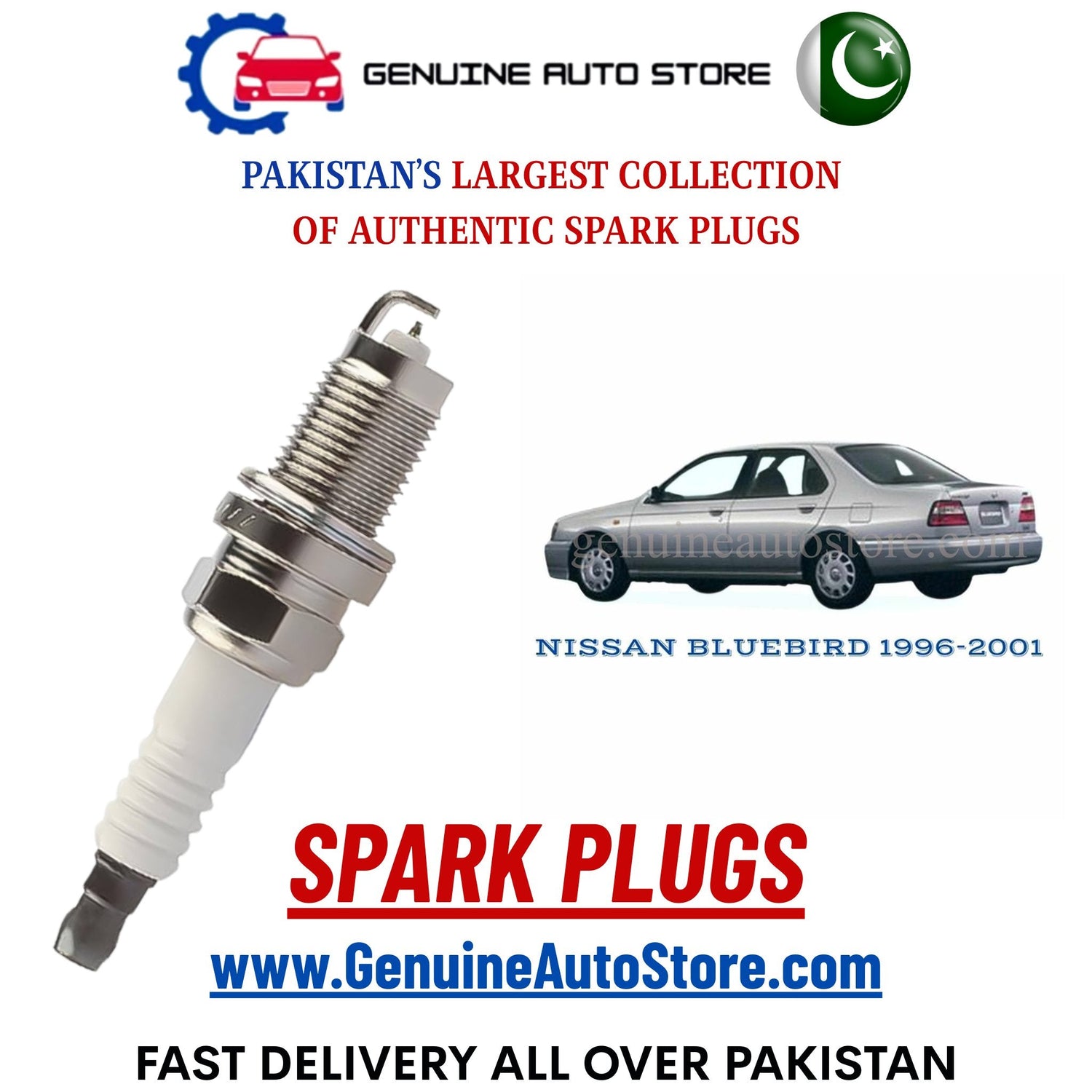 Original Iridium NISSAN BLUEBIRD 1996-2001 spark plugs in Pakistan