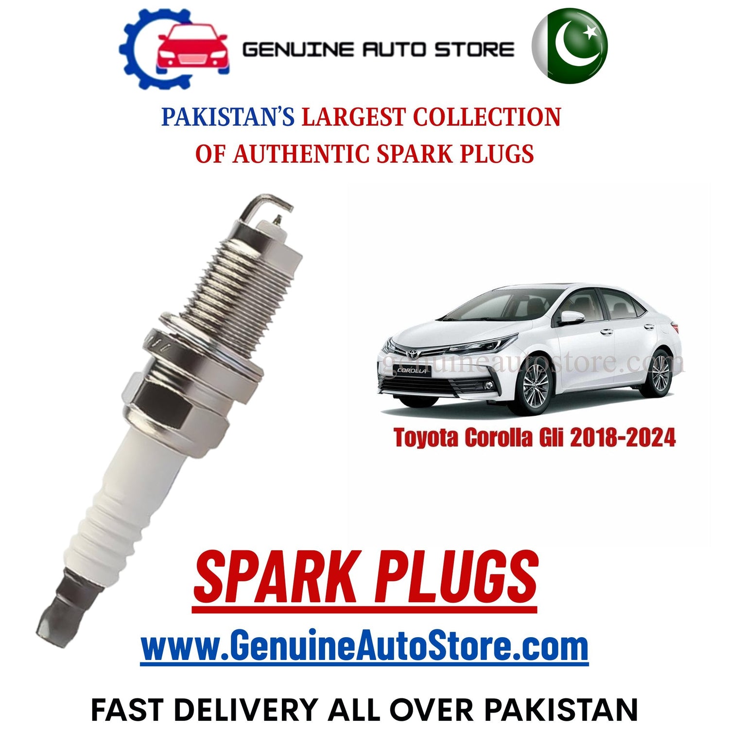 Original Iridium Toyota Corolla Gli 2018-2024 spark plugs in Pakistan