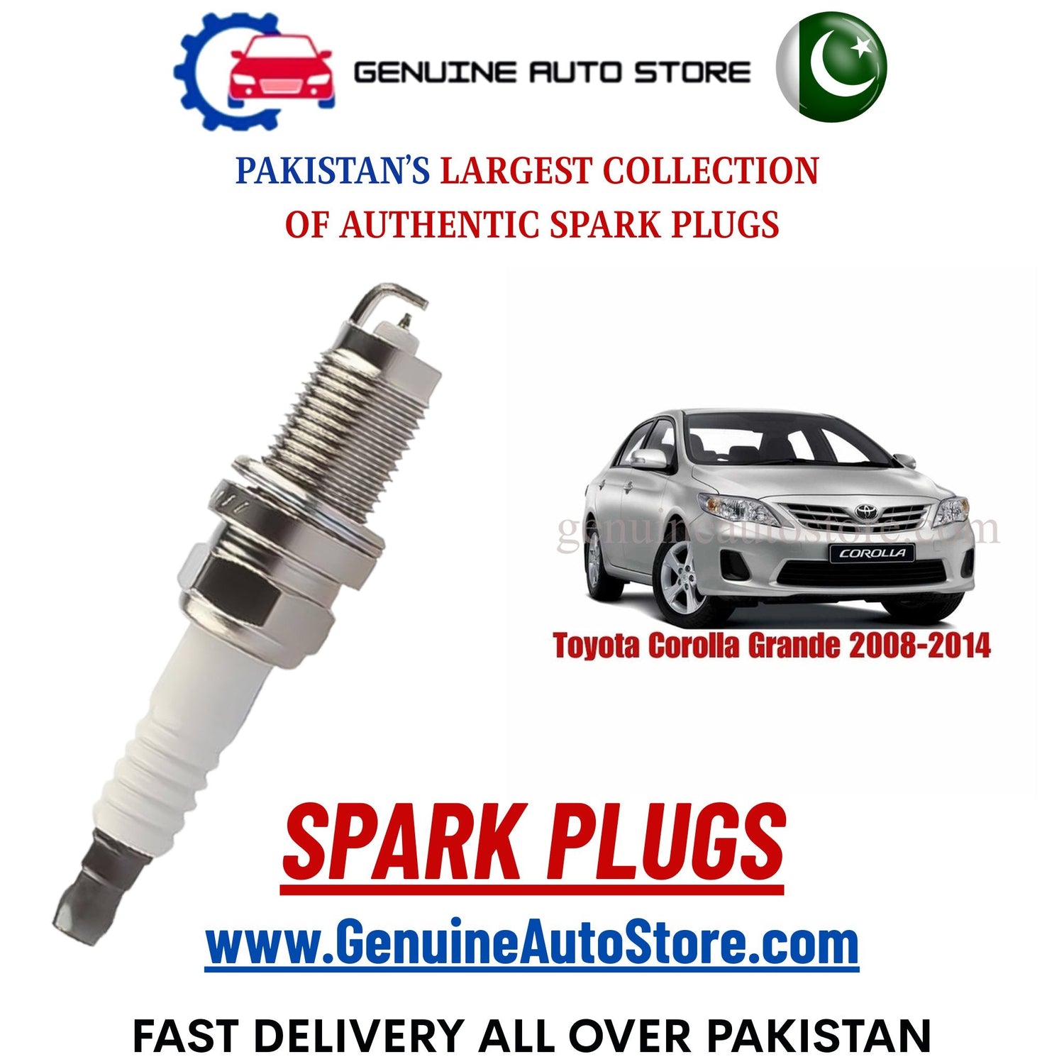 Original Iridium Toyota Corolla Grande 2008-2014 spark plugs in Pakistan