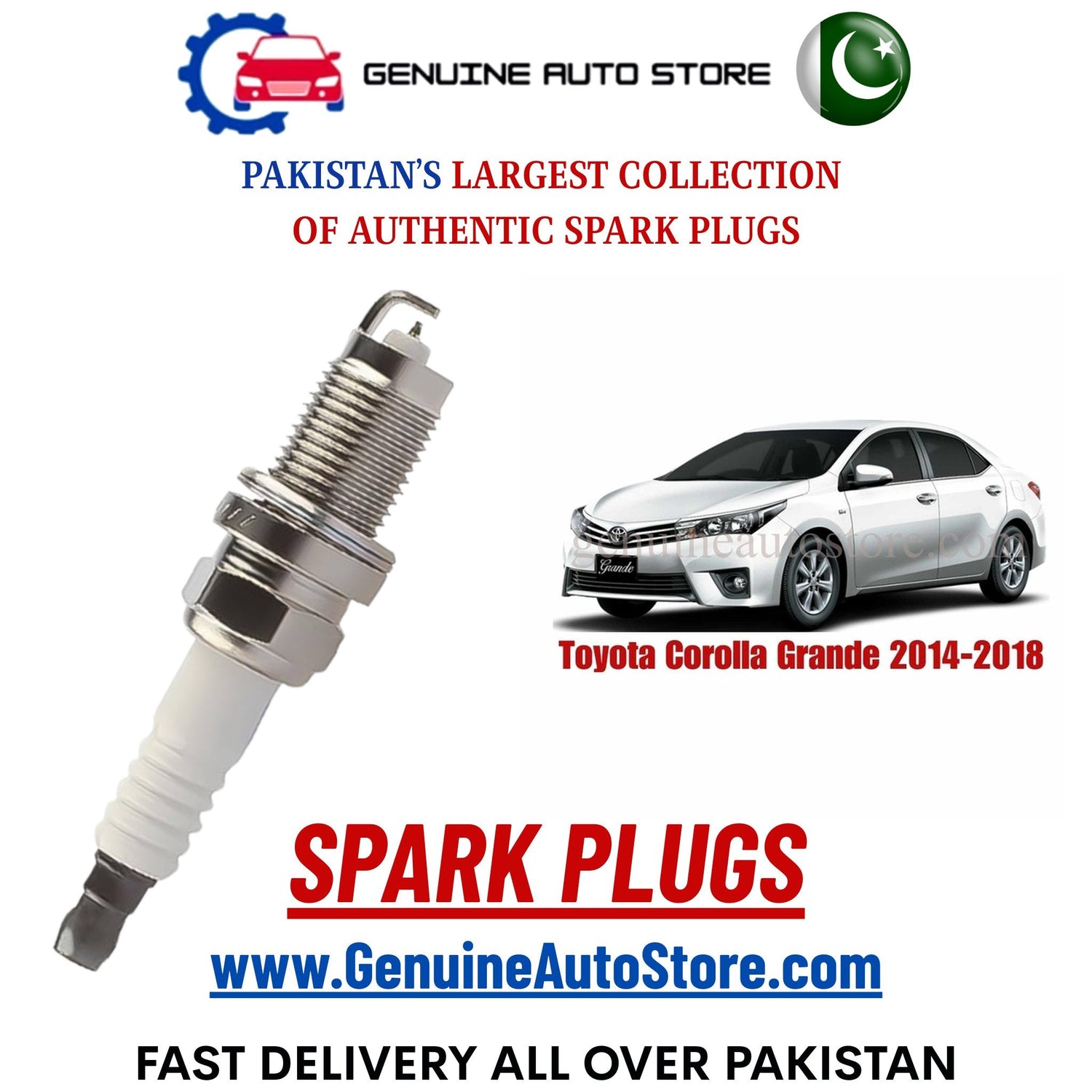 Original Iridium Toyota Corolla Grande 2014-2018 spark plugs in Pakistan