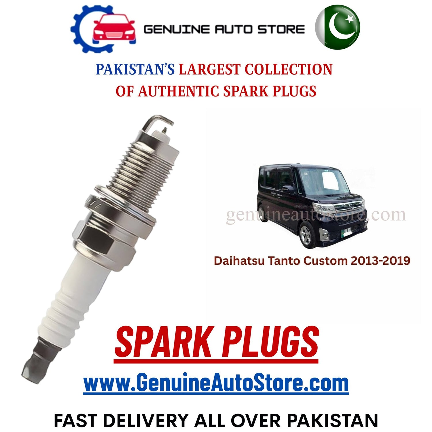 Original Iridium Daihatsu Tanto Custom 2013-2019 spark plugs in Pakistan