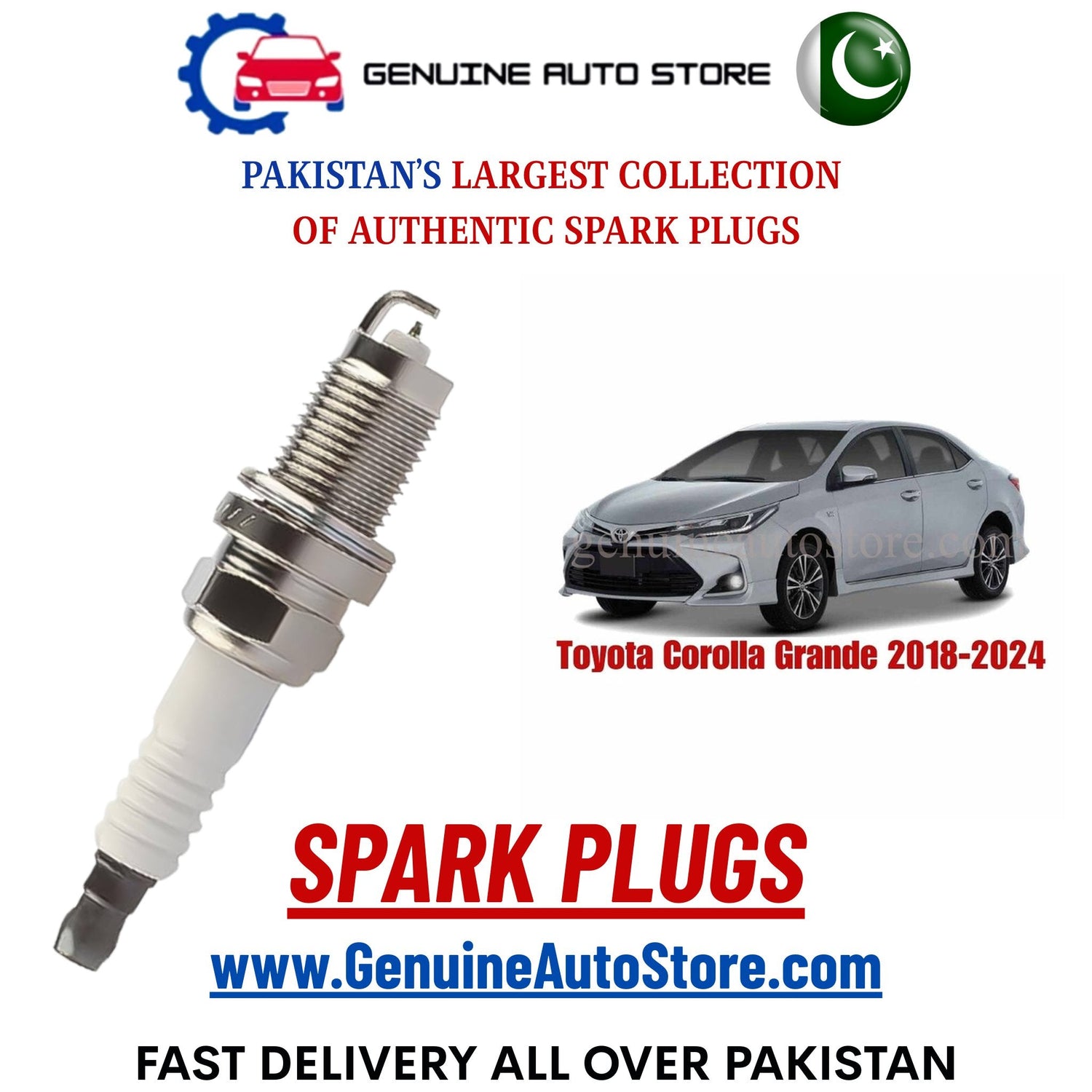 Original Iridium Toyota Corolla Grande 2018-2024 spark plugs in Pakistan
