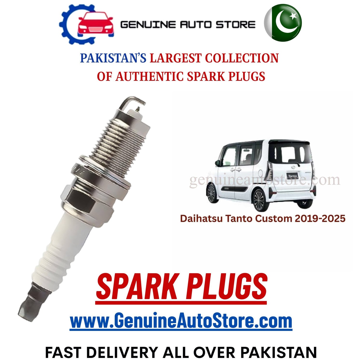 Original Iridium Daihatsu Tanto Custom 2019-2025 spark plugs in Pakistan