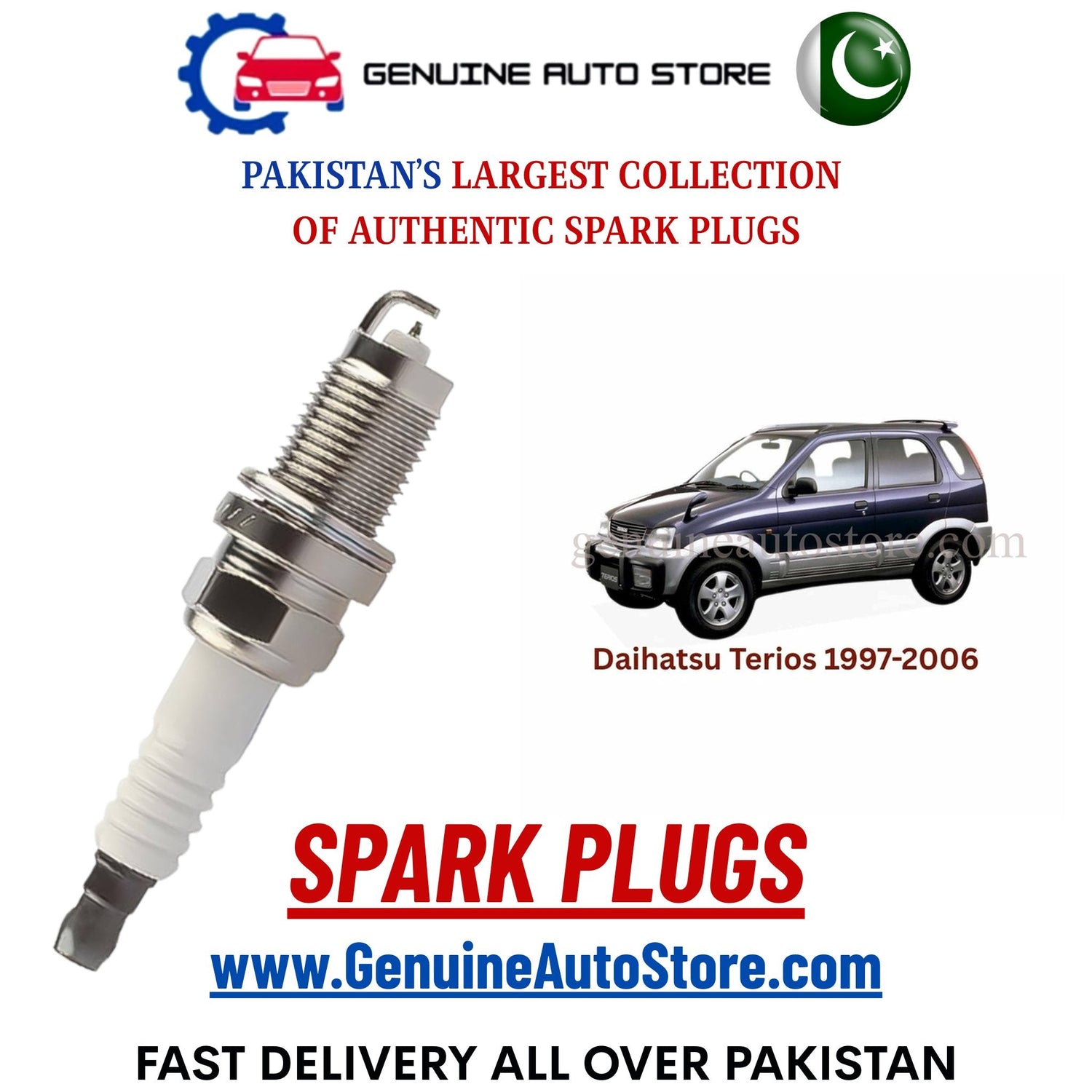 Original Iridium Daihatsu Terios 1997-2006 spark plugs in Pakistan