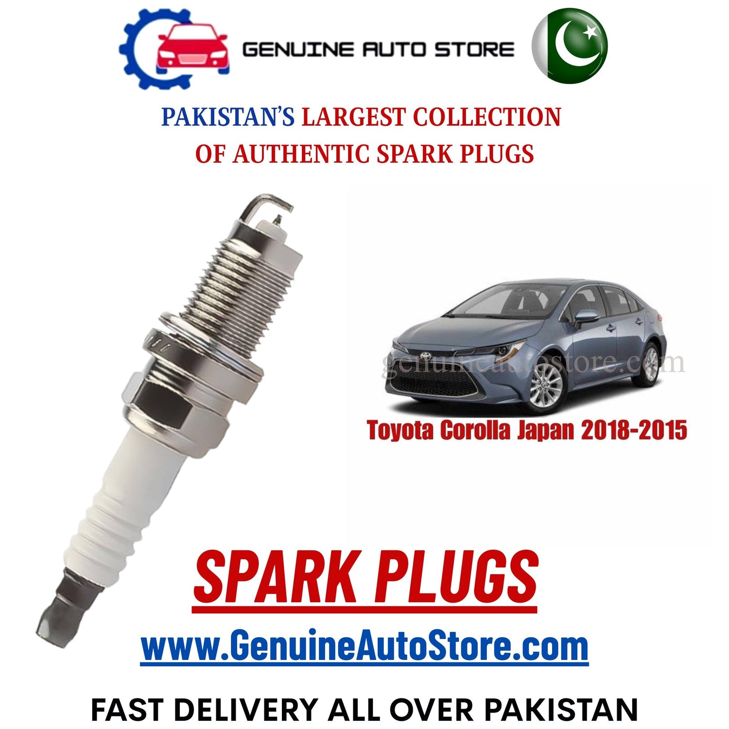 Original Iridium Toyota Corolla Japan 2018-2015 spark plugs in Pakistan