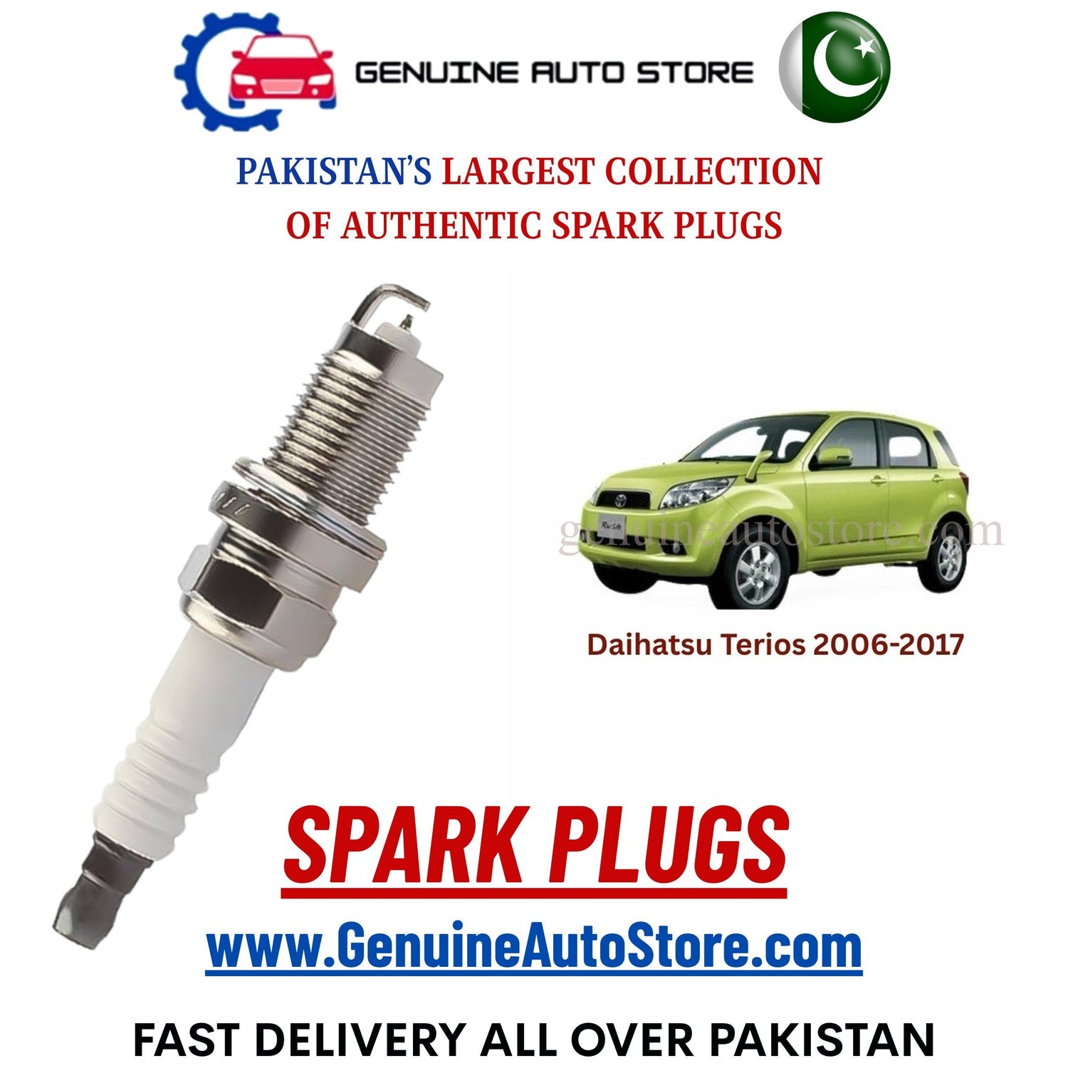 Original Iridium Daihatsu Terios 2006-2017 spark plugs in Pakistan