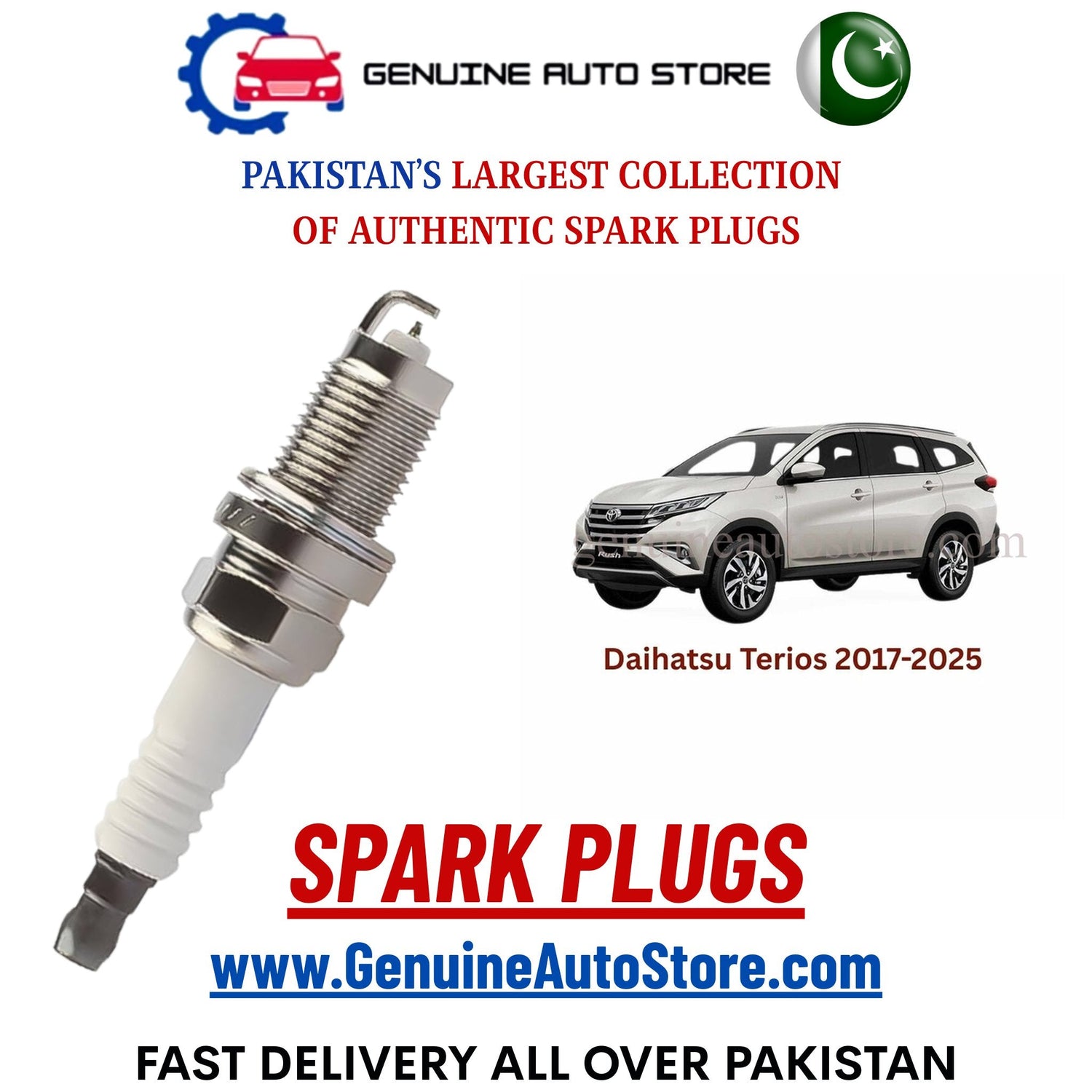 Original Iridium Daihatsu Terios 2017-2025 spark plugs in Pakistan