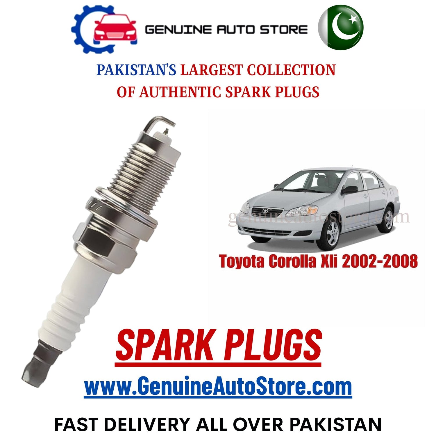 Original Iridium TOYOTA COROLLA XLI 2002-2008 spark plugs in Pakistan