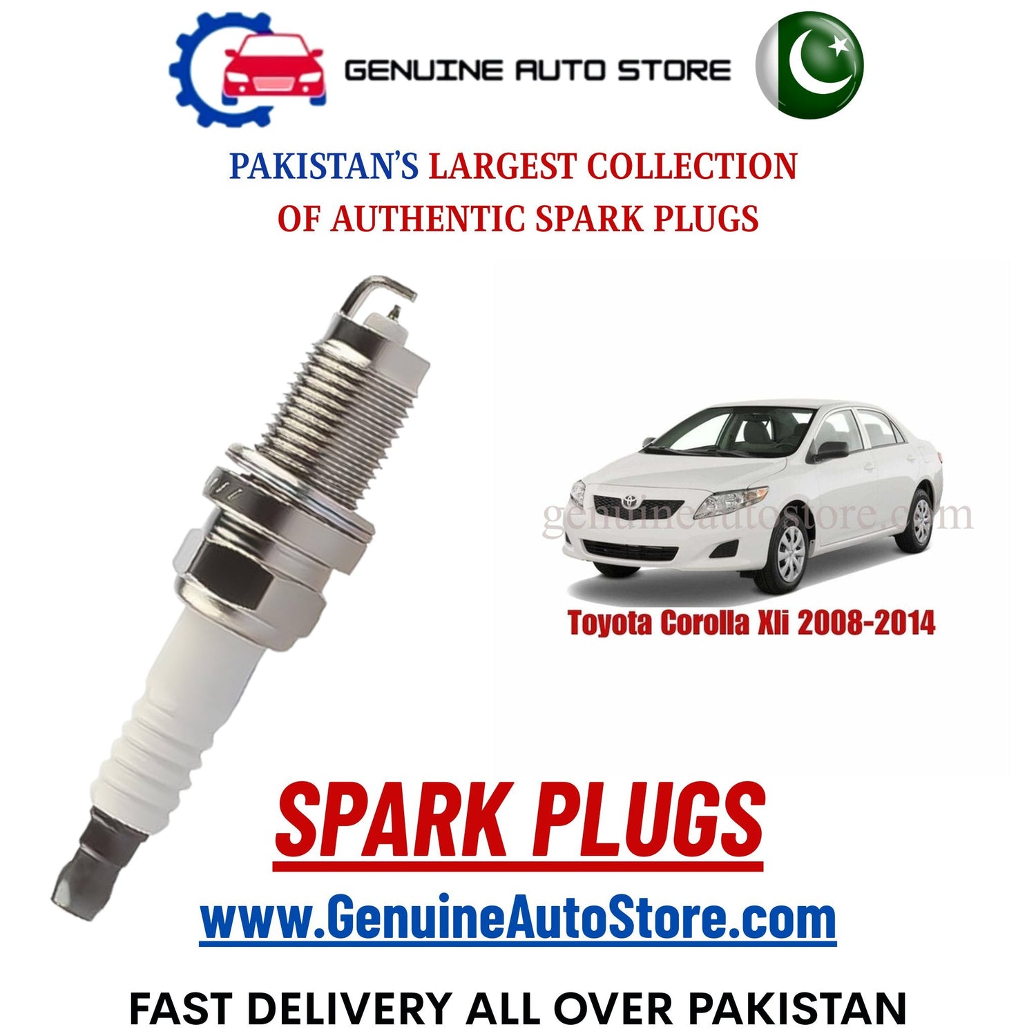 Original Iridium Toyota Corolla Xli 2008-2014 spark plugs in Pakistan