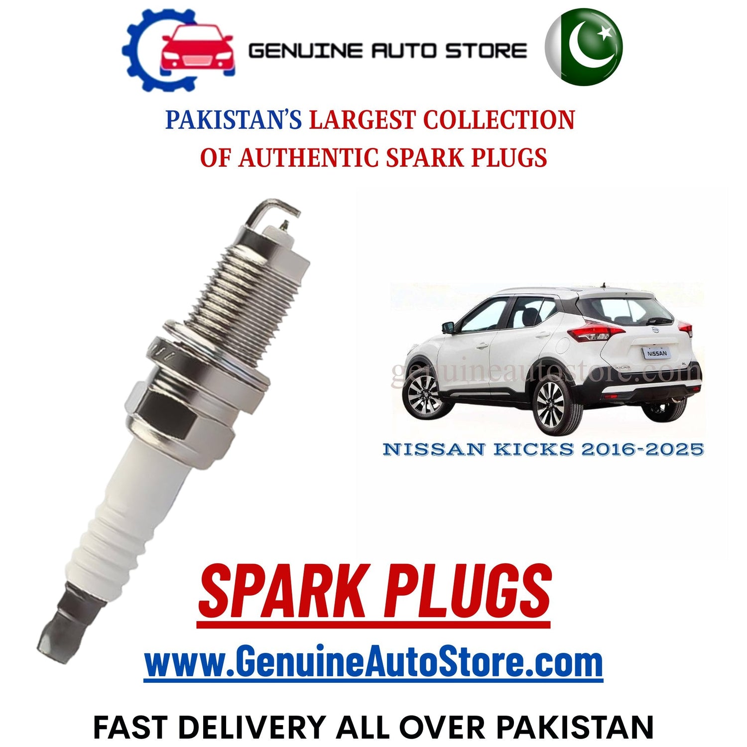 Original Iridium NISSAN KICKS 2016-2025 spark plugs in Pakistan