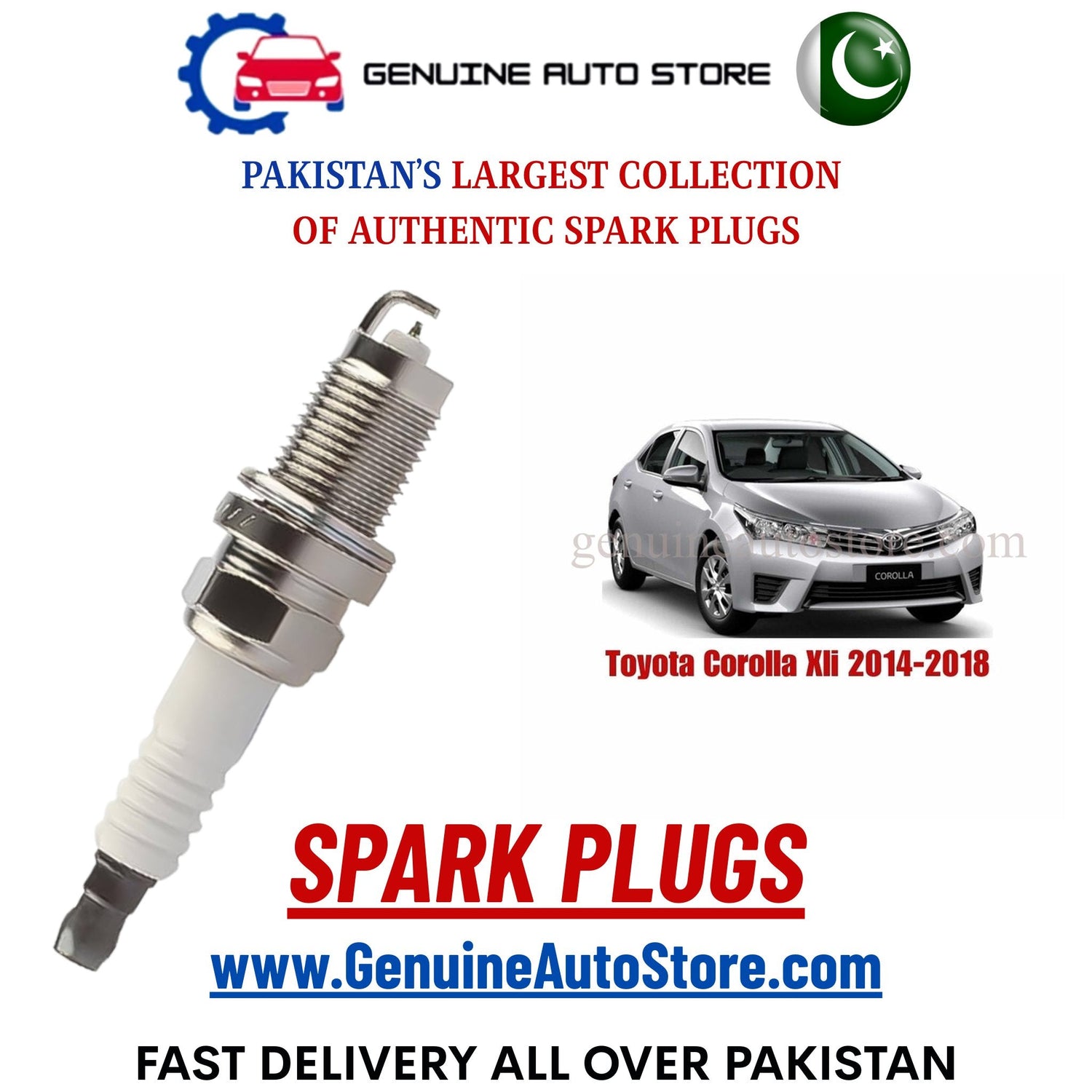 Original Iridium Toyota Corolla Xli 2014-2018 spark plugs in Pakistan