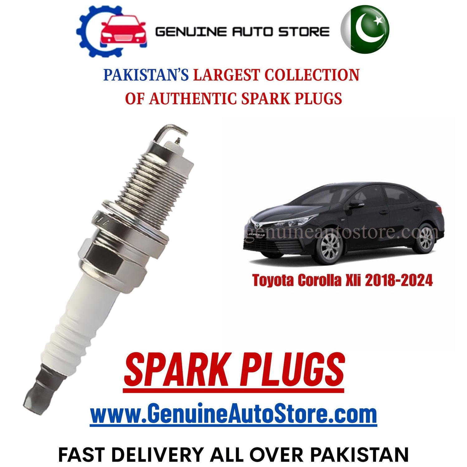 Original Iridium Toyota Corolla Xli 2018-2024 spark plugs in Pakistan