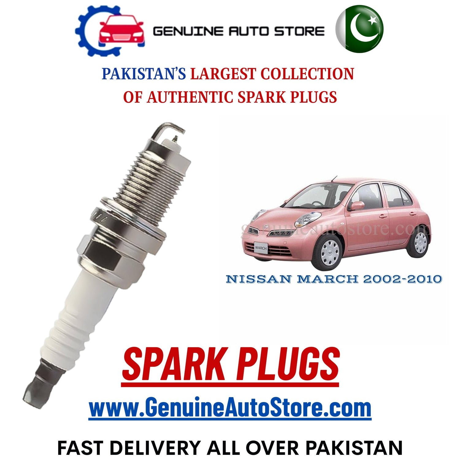 Original Iridium NISSAN MARCH 2002-2010 spark plugs in Pakistan