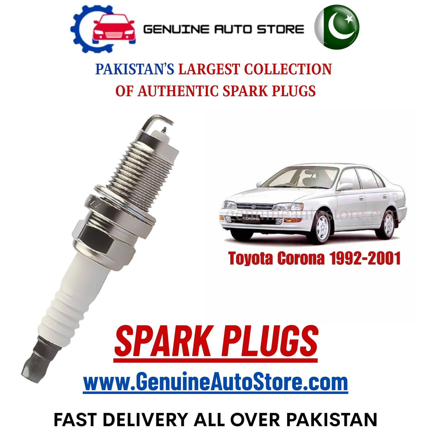 Original Iridium Toyota Corona 1992-2001 spark plugs in Pakistan