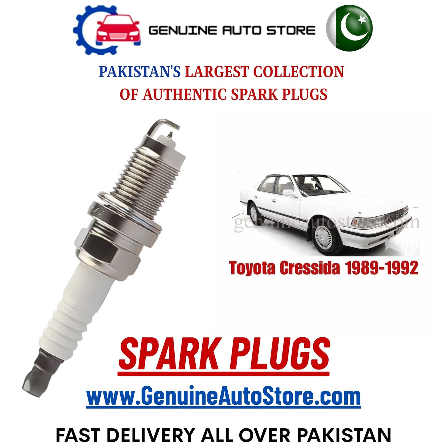 Original Iridium Toyota Cressida 1989-1992 spark plugs in Pakistan