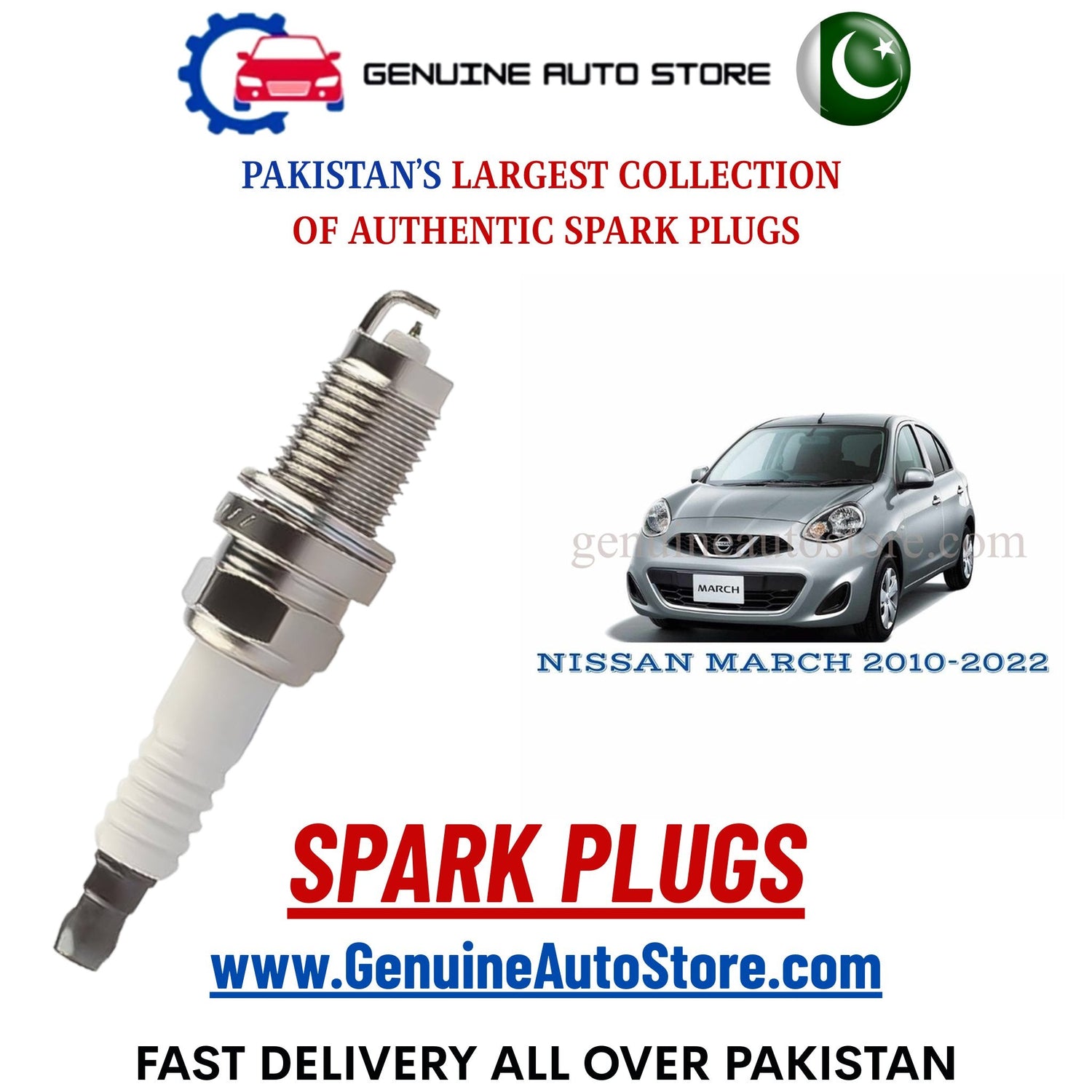 Original Iridium NISSAN MARCH 2010-2022 spark plugs in Pakistan