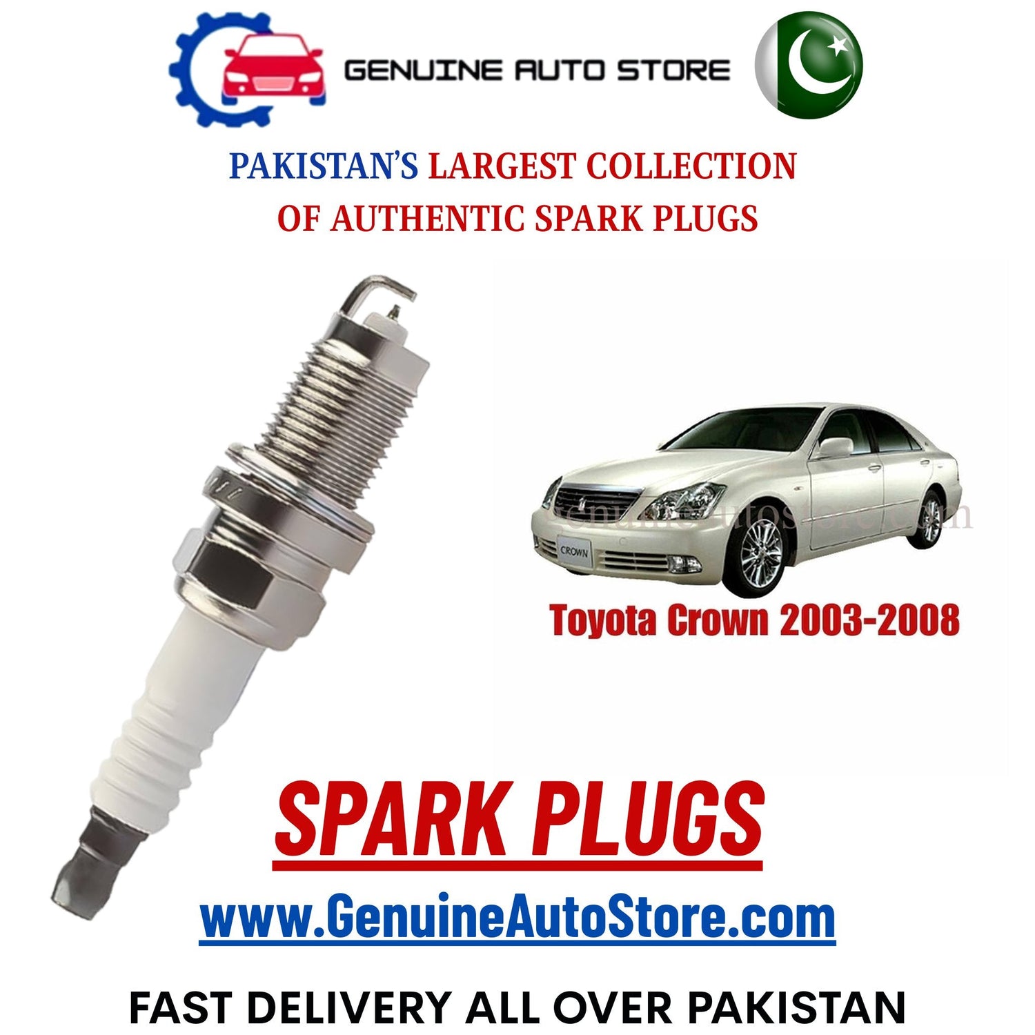 Original Iridium Toyota Crown 2003-2008 spark plugs in Pakistan