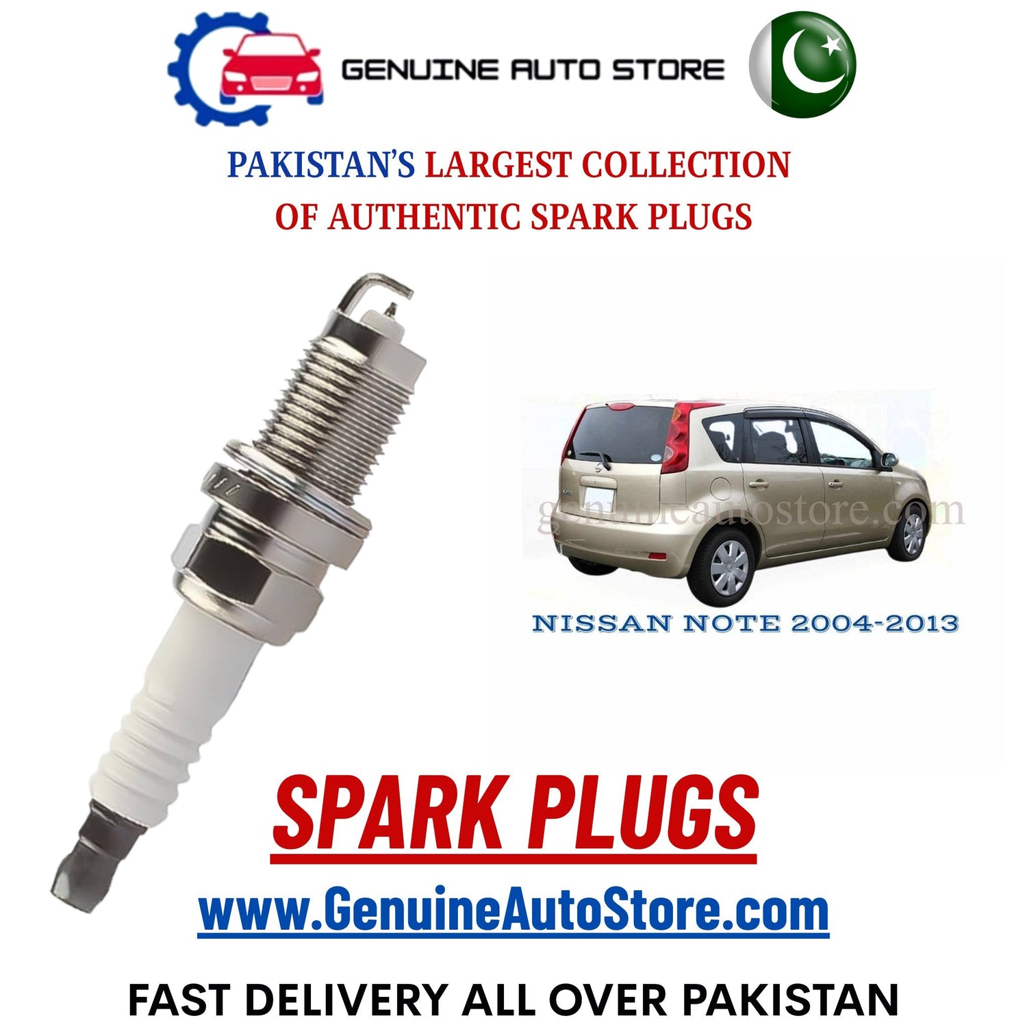 Original Iridium NISSAN NOTE 2004-2013 spark plugs in Pakistan