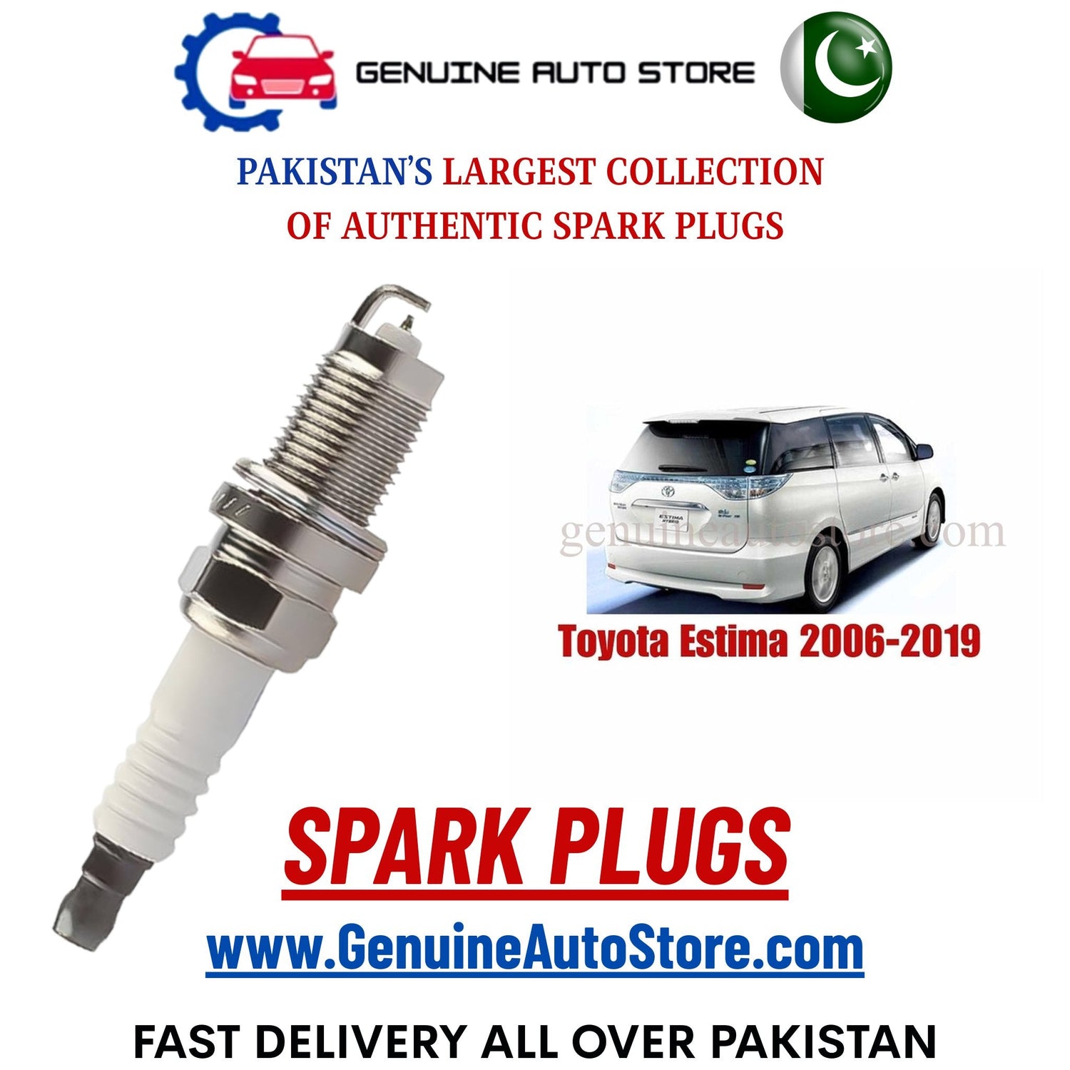 Original Iridium Toyota Estima 2006-2019 spark plugs in Pakistan