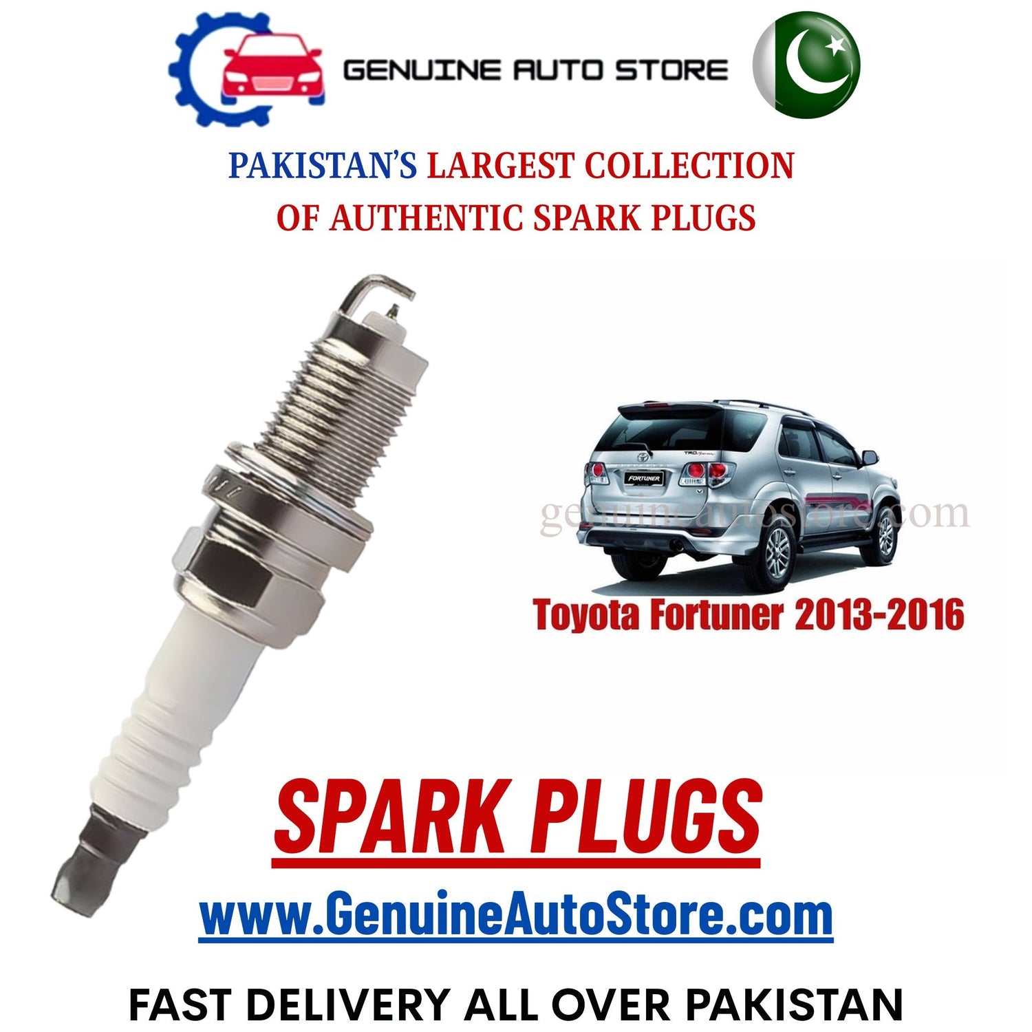 Original Iridium Toyota Fortuner 2013-2016 spark plugs in Pakistan