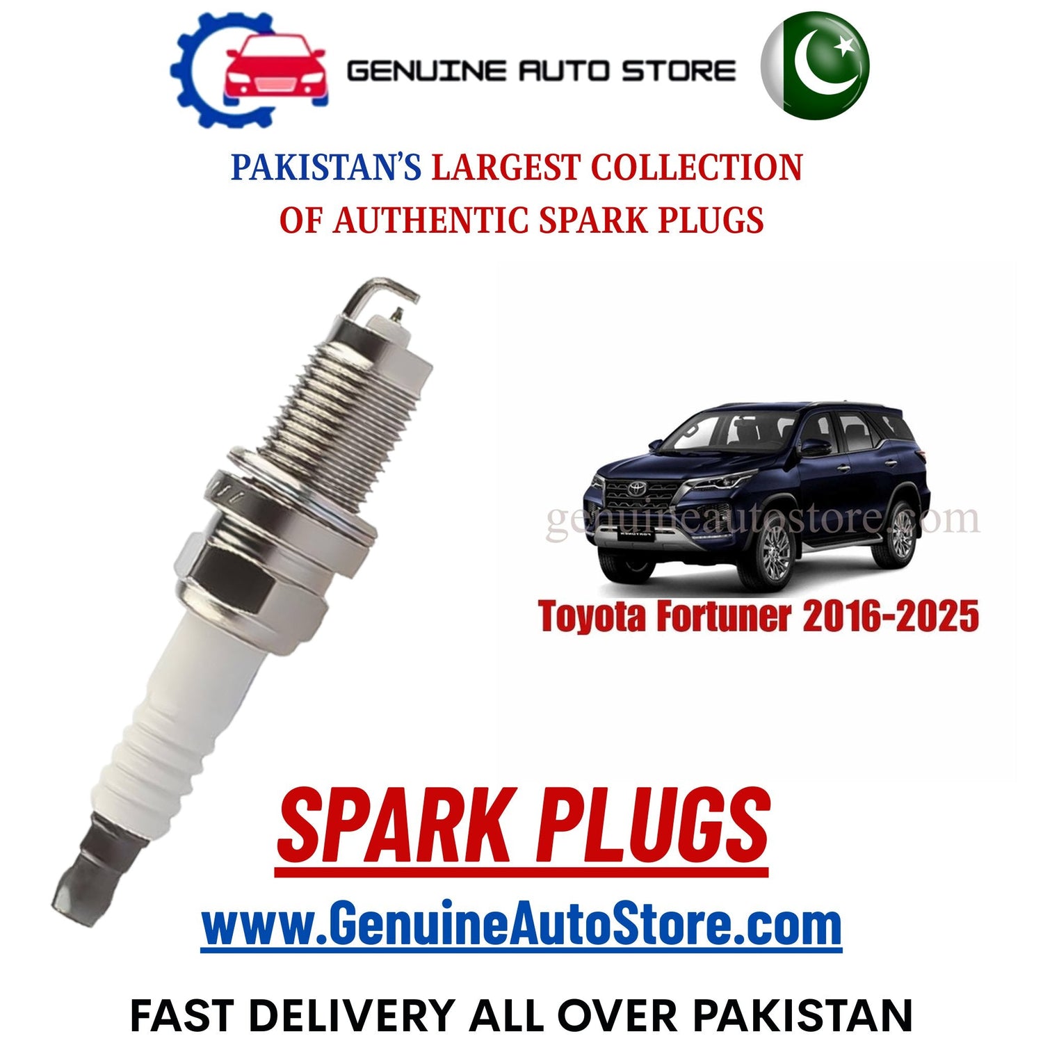 Original Iridium Toyota Fortuner 2016-2025 spark plugs in Pakistan