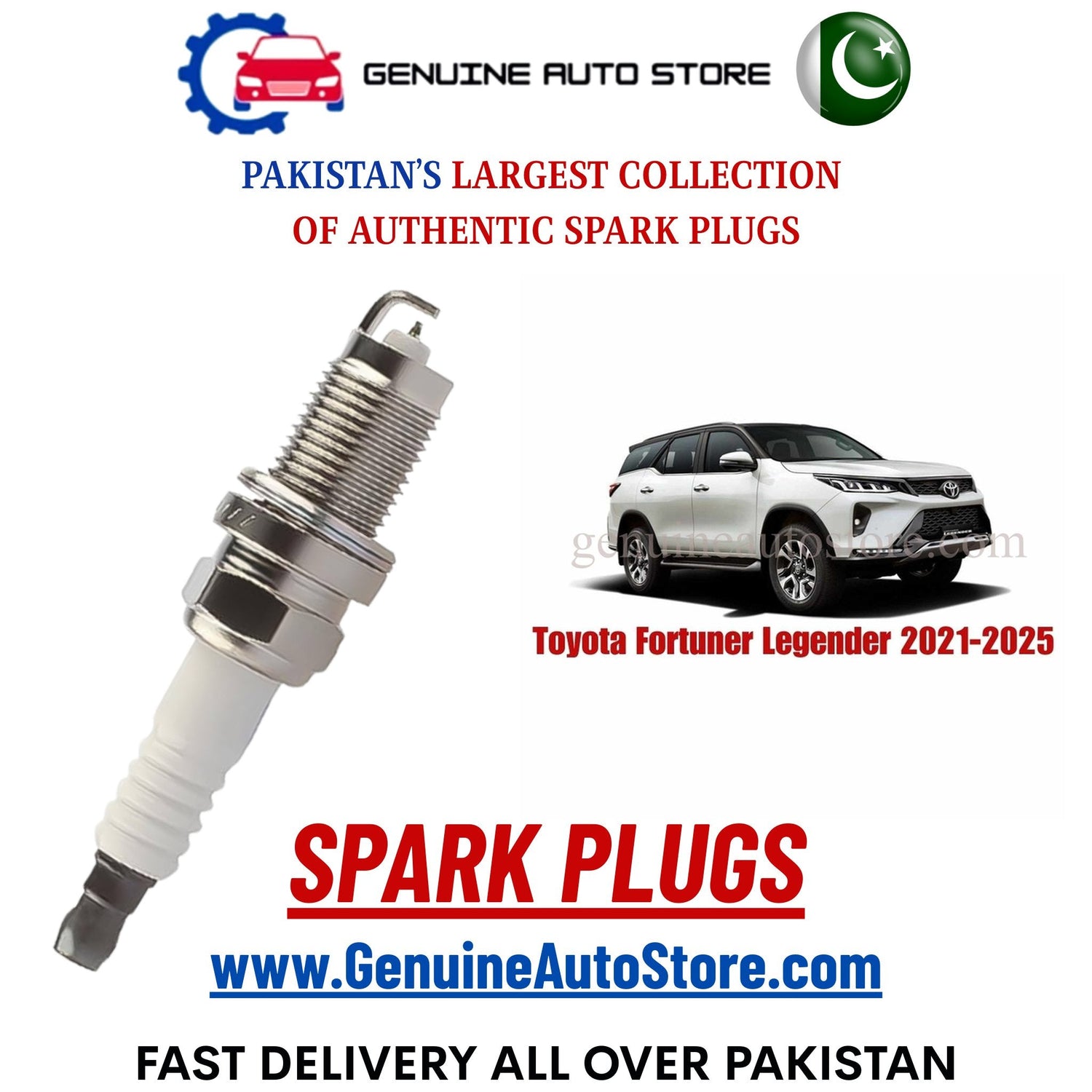 Original Iridium Toyota Fortuner Legender 2021-2025 spark plugs in Pakistan