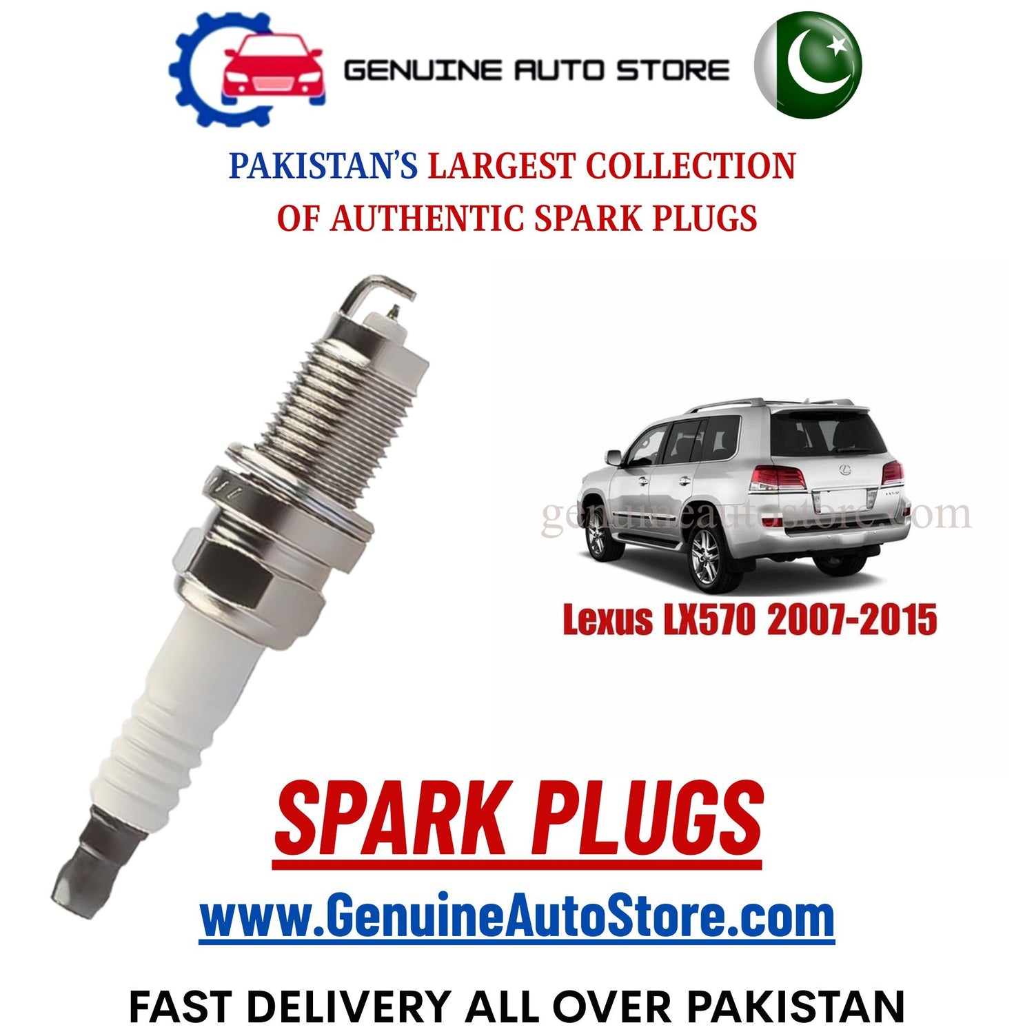 Original Iridium Lexus LX570 2007-2015 spark plugs in Pakistan