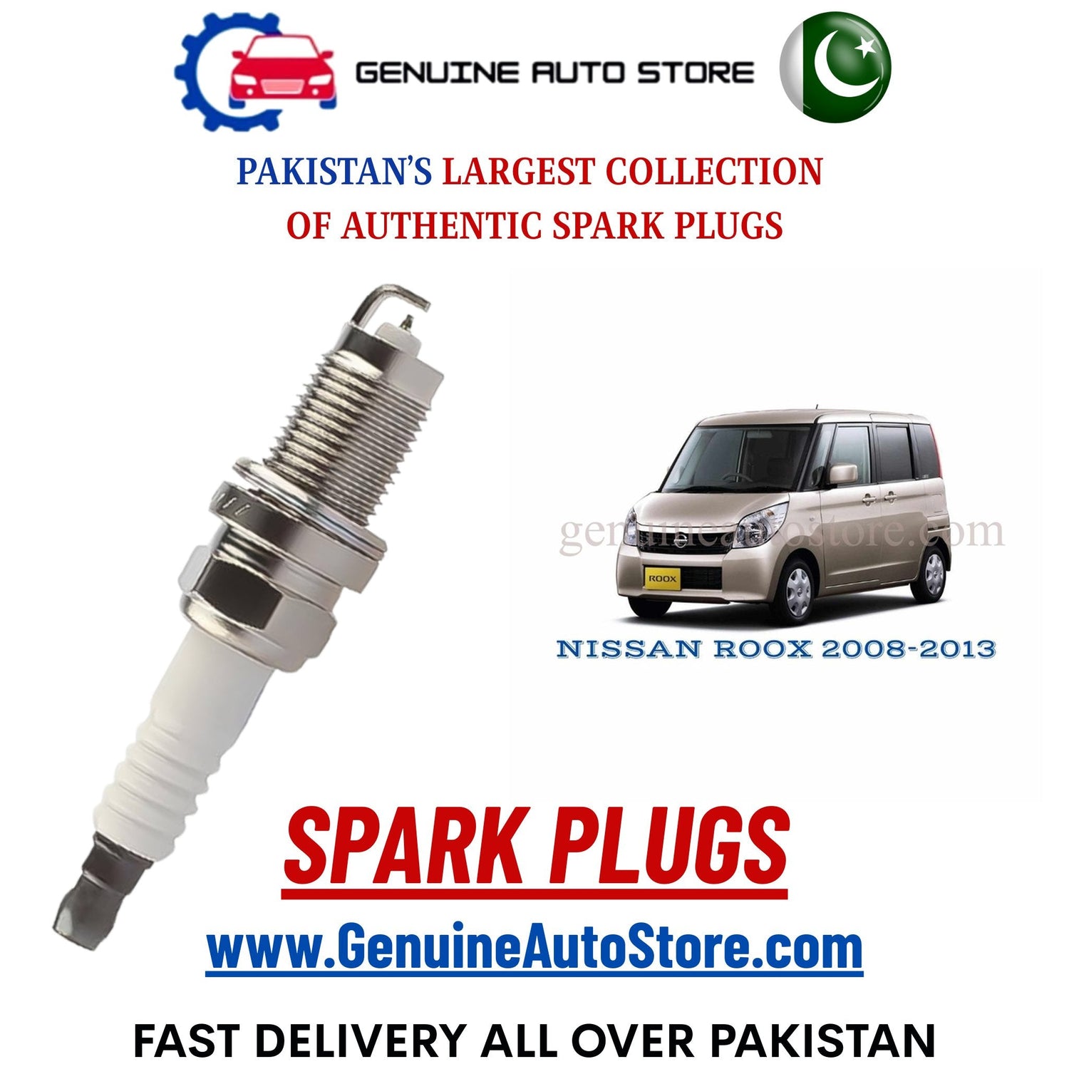 Original Iridium NISSAN ROOX 2008-2013 spark plugs in Pakistan