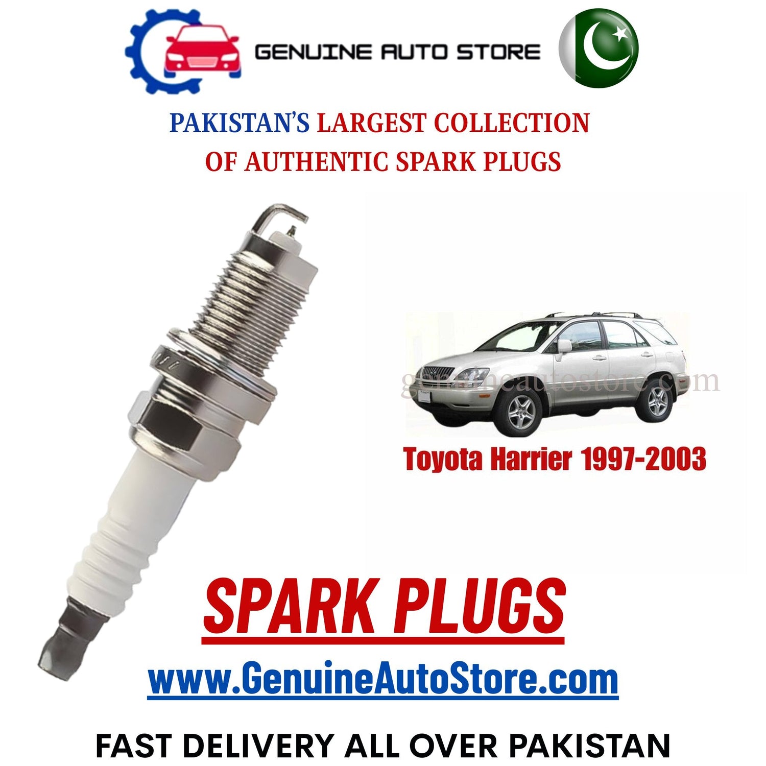 Original Iridium Toyota Harrier 1997-2003 spark plugs in Pakistan