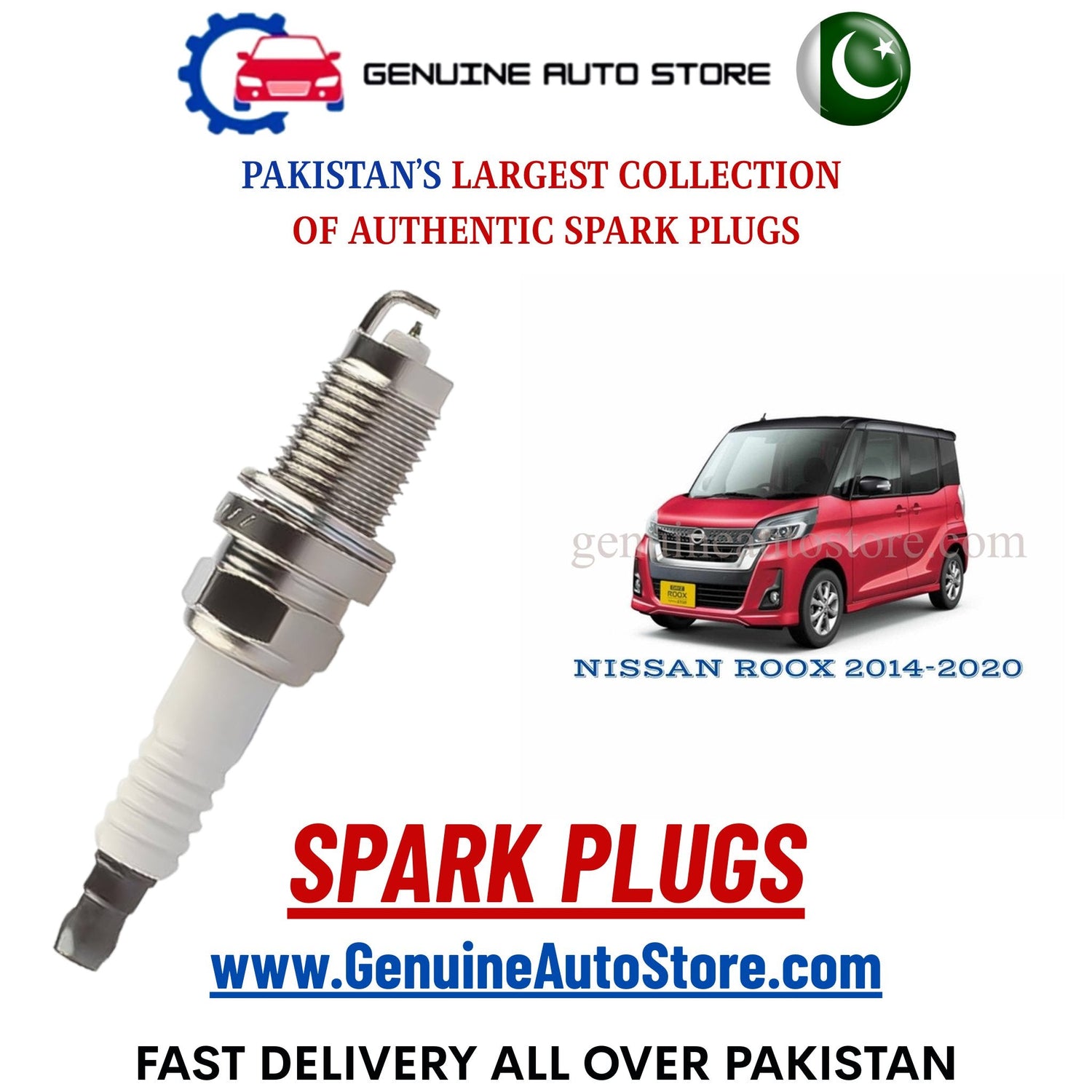 Original Iridium NISSAN ROOX 2014-2020 spark plugs in Pakistan