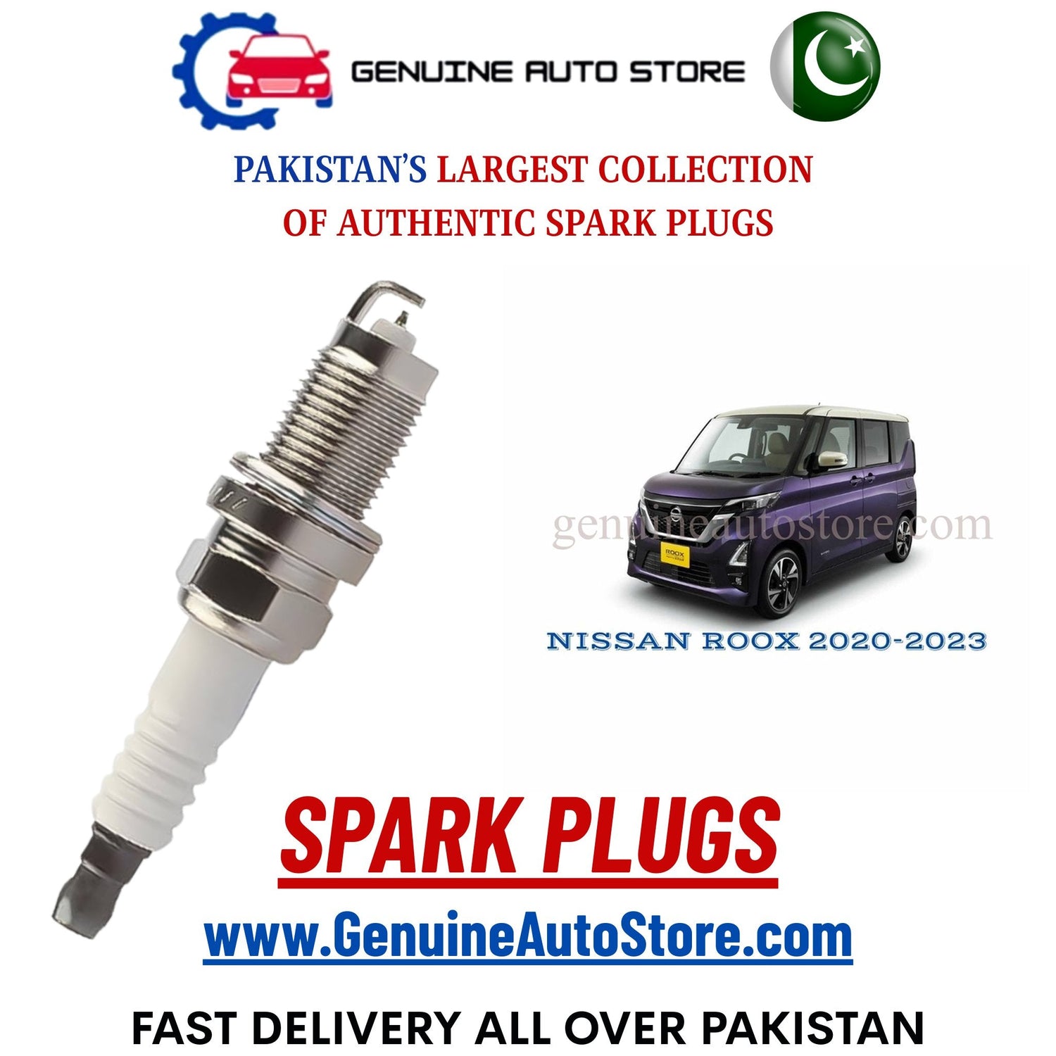 Original Iridium NISSAN ROOX 2020-2023 spark plugs in Pakistan