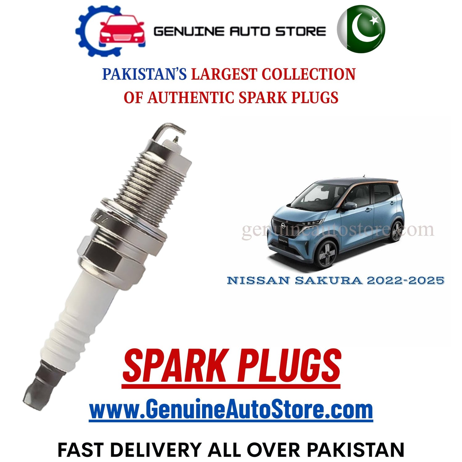 Original Iridium NISSAN SAKURA 2022-2025 spark plugs in Pakistan