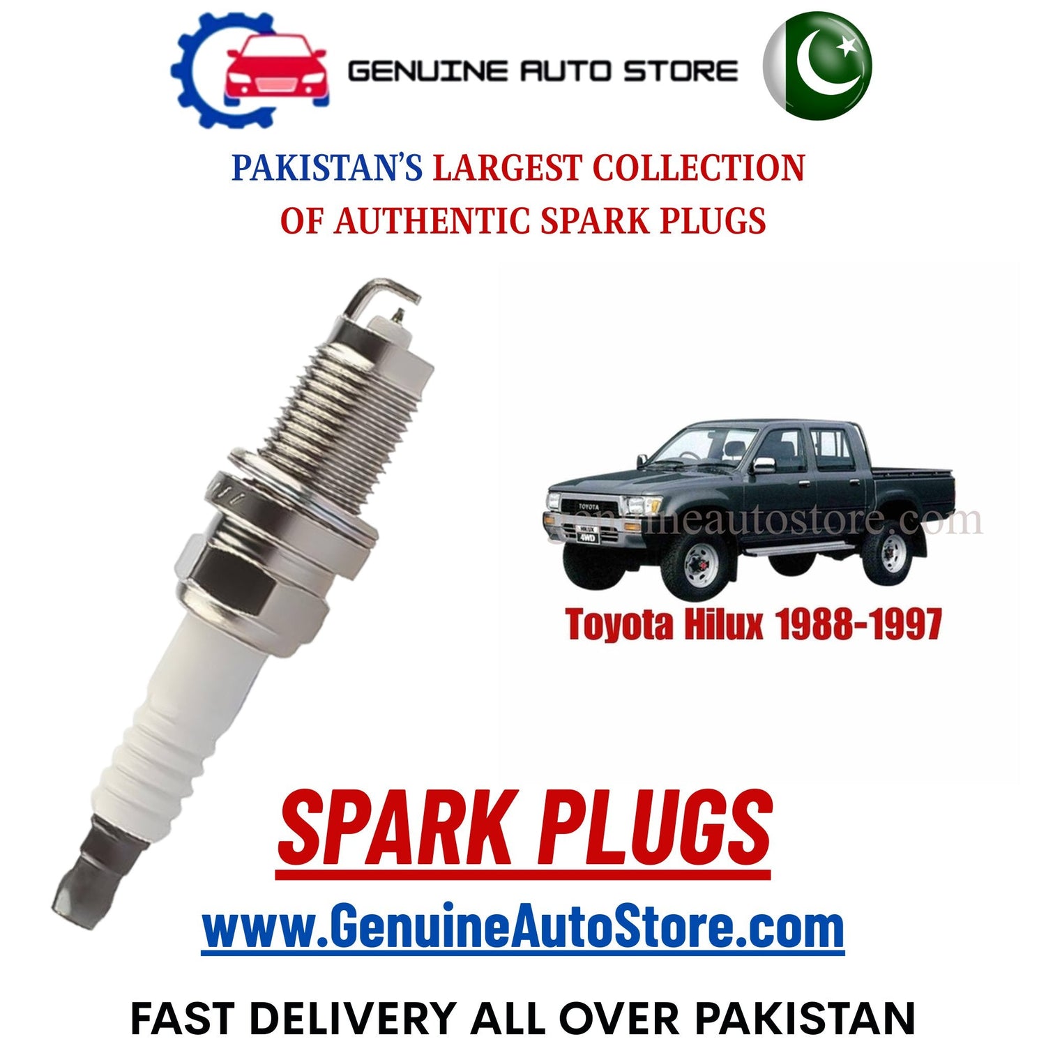 Original Iridium Toyota Hilux 1988-1997 spark plugs in Pakistan