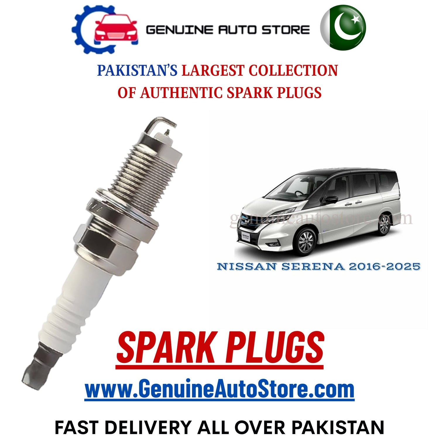 Original Iridium NISSAN SERENA 2016-2025 spark plugs in Pakistan