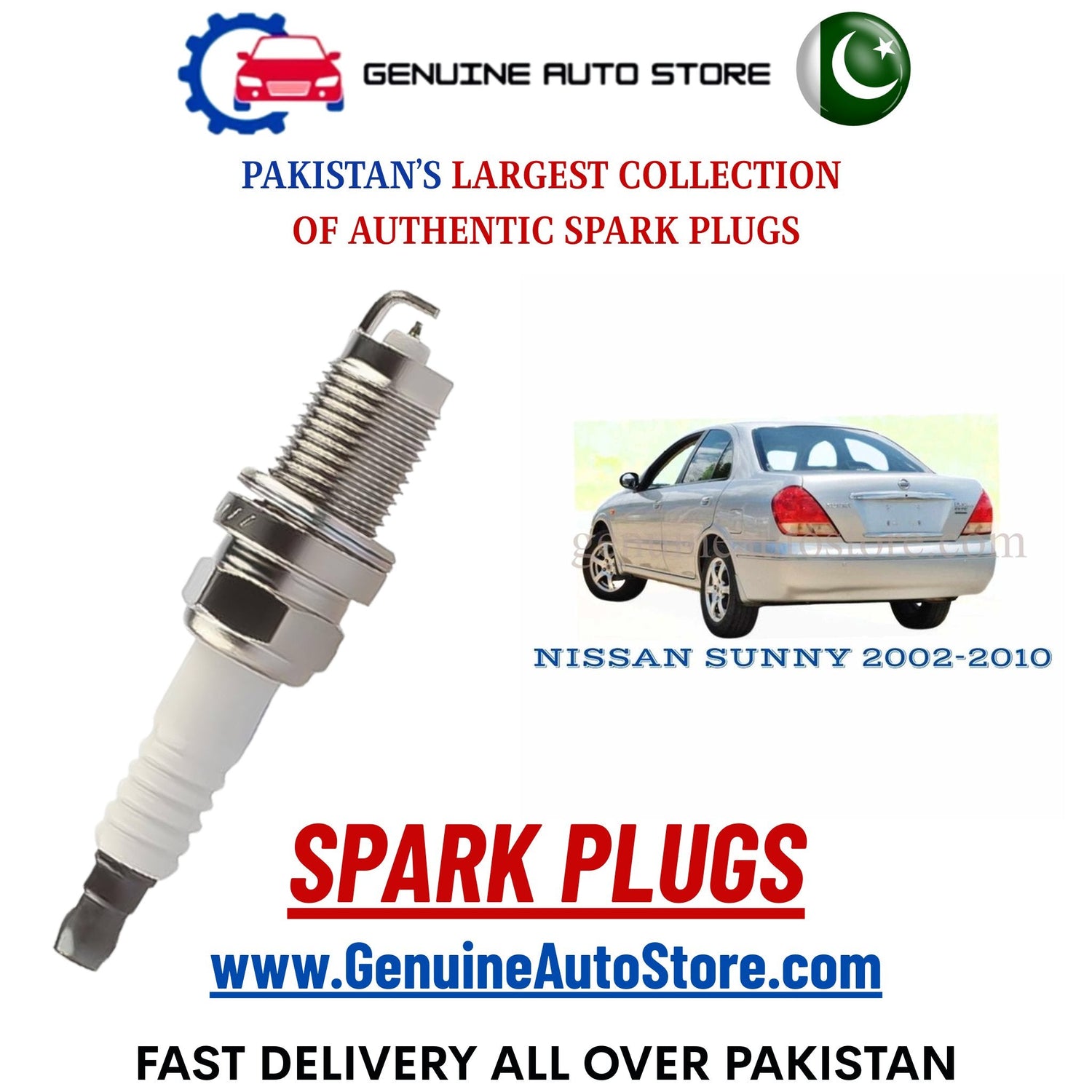 Original Iridium NISSAN SUNNY 2002-2010 spark plugs in Pakistan