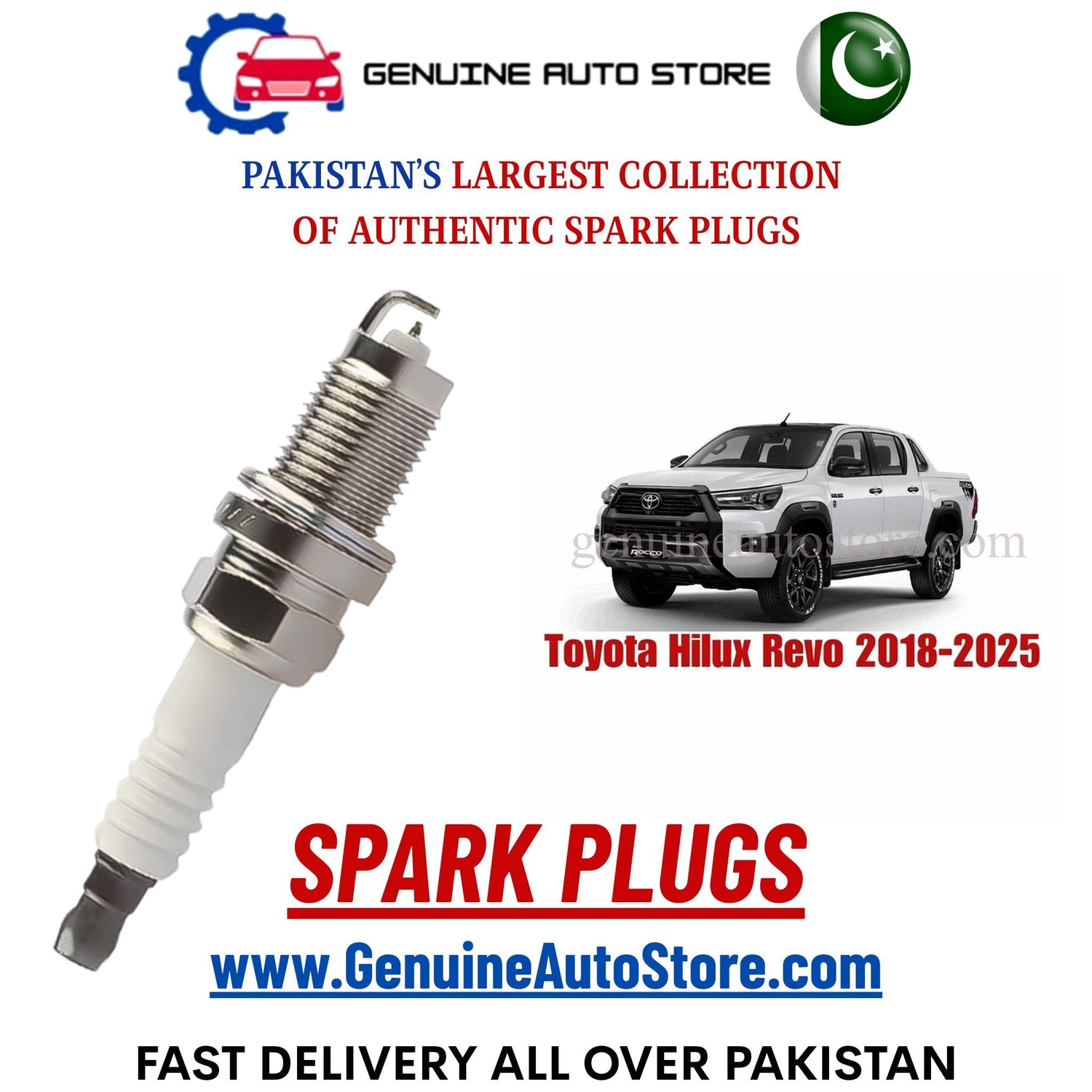 Original Iridium Toyota Hilux Revo 2018-2025 spark plugs in Pakistan