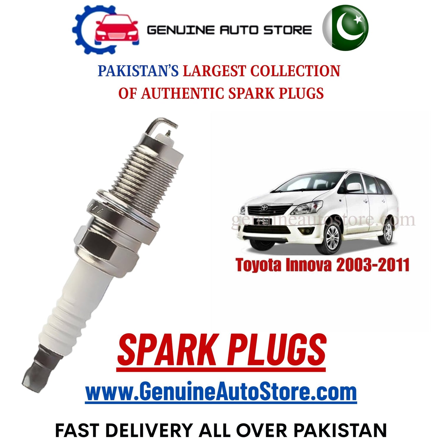 Original Iridium Toyota Innova 2003-2011 spark plugs in Pakistan
