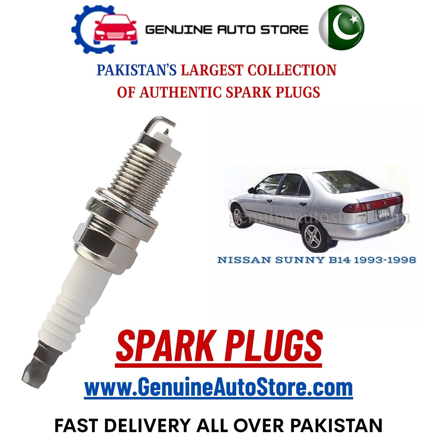 Original Iridium NISSAN SUNNY B14 1993-1998 spark plugs in Pakistan