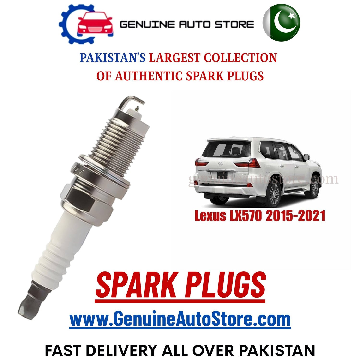 Original Iridium Lexus LX570 2015-2021 spark plugs in Pakistan