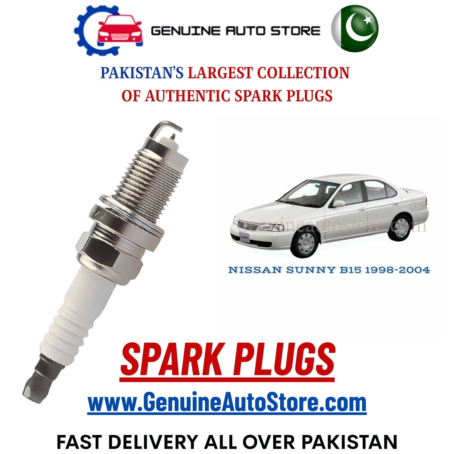 Original Iridium NISSAN SUNNY B15 1998-2004 spark plugs in Pakistan