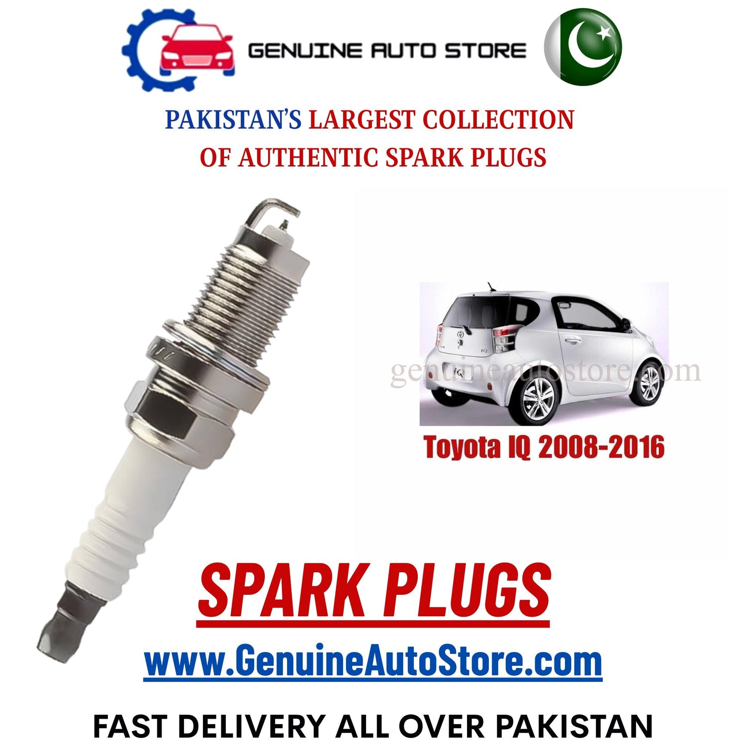 Original Iridium Toyota IQ 2008-2016 spark plugs in Pakistan