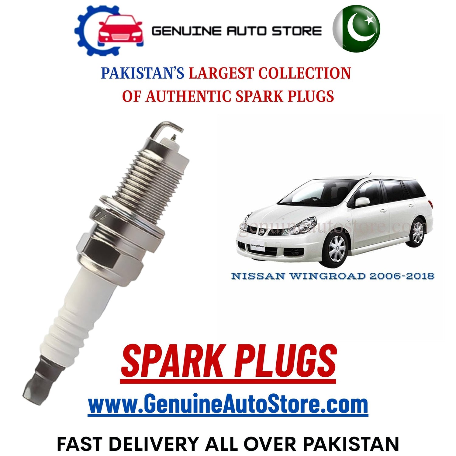 Original Iridium NISSAN WINGROAD 2006-2018 spark plugs in Pakistan