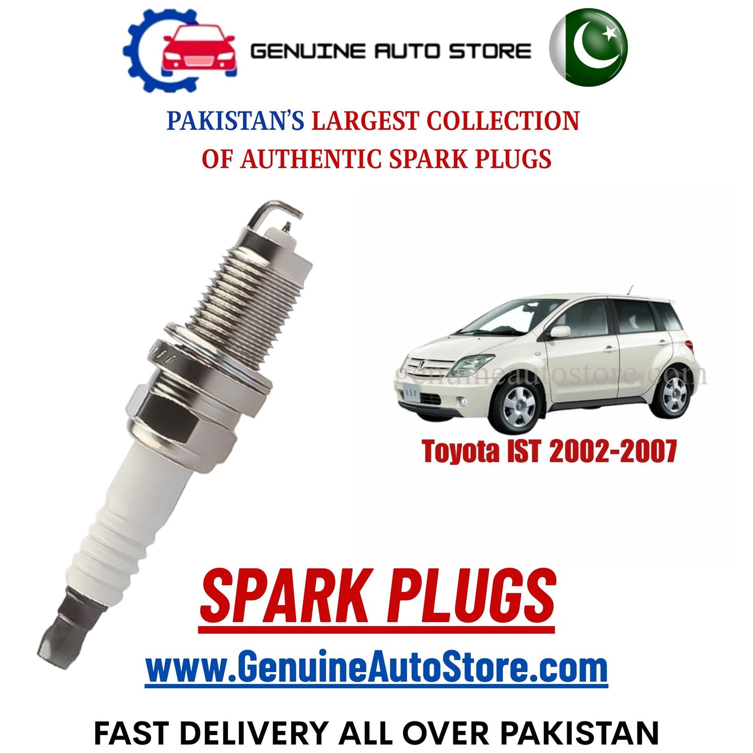 Original Iridium Toyota IST 2002-2007 spark plugs in Pakistan